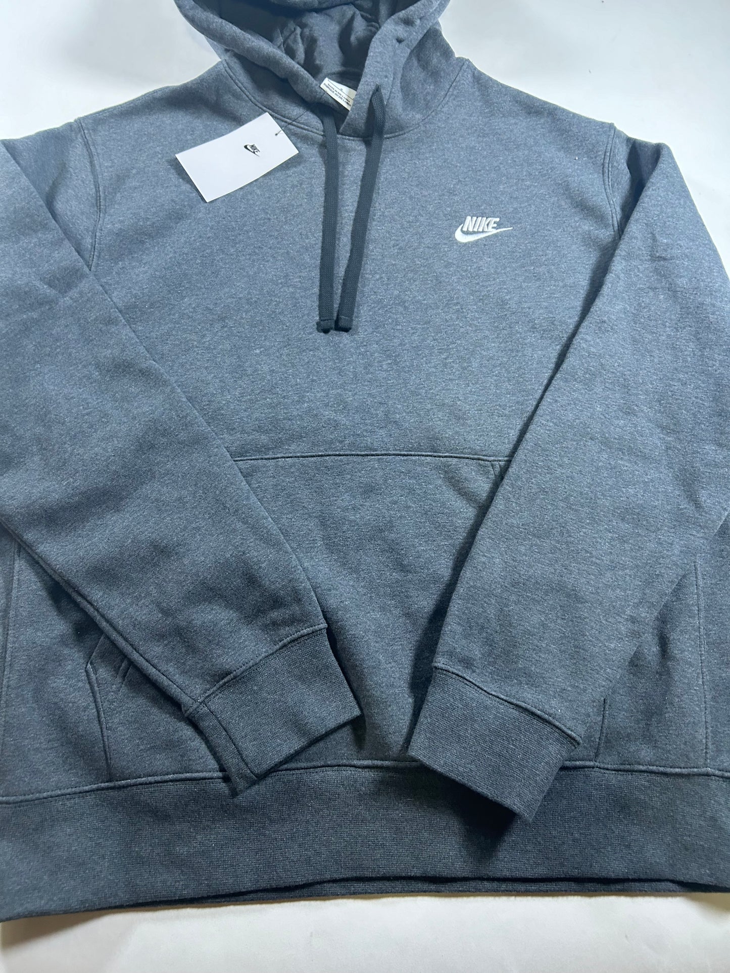 Nike Sportswear Club Fleece Hoodie BV2654-071 Sweatshirt Gray Large 24.25x28 Inches Brand New 2024