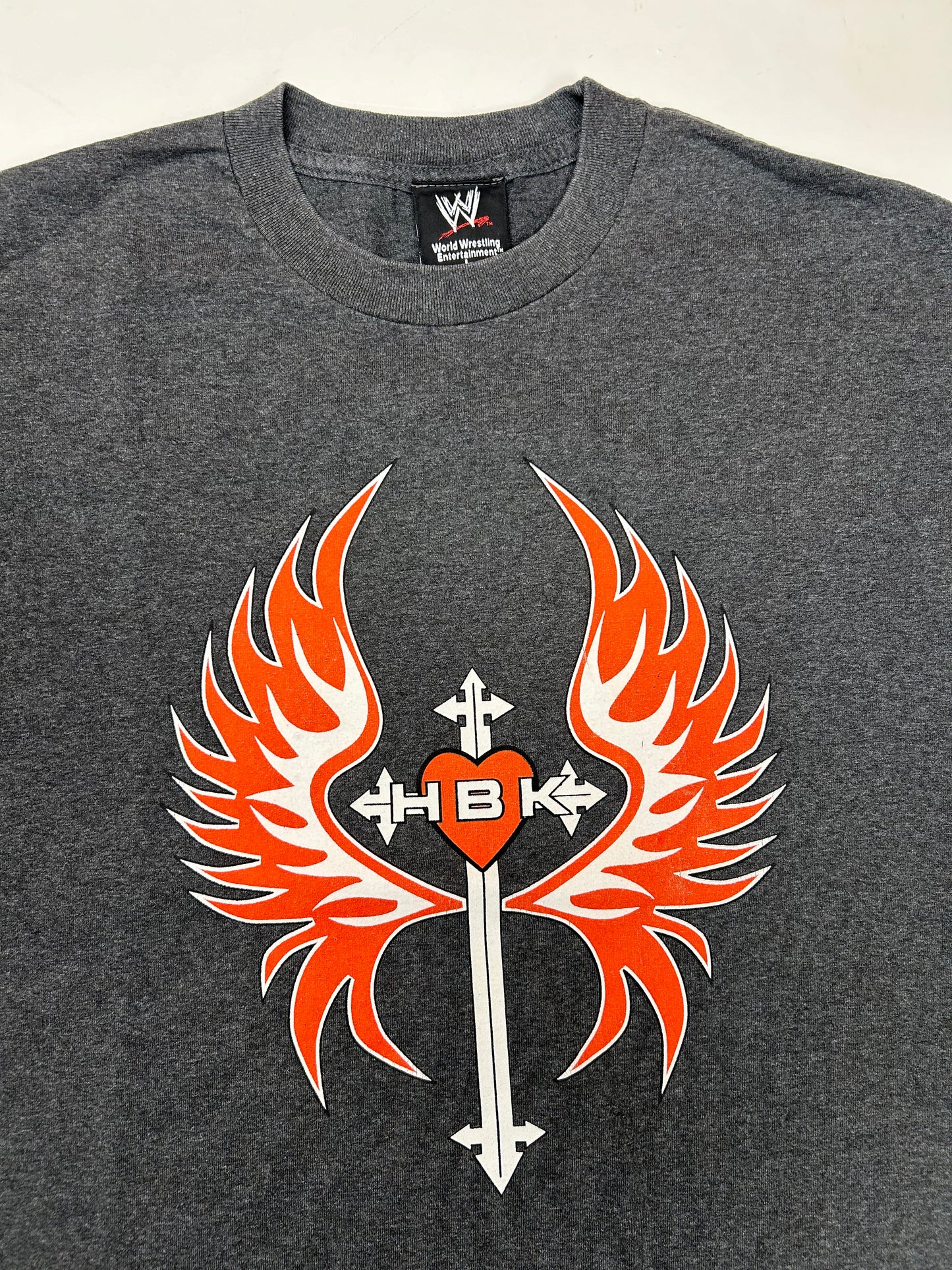 Vintage 00s WWE Shawn Michaels HBK Rise Above Wrestling Tee Large 21x29.5 Inches Gray As Is