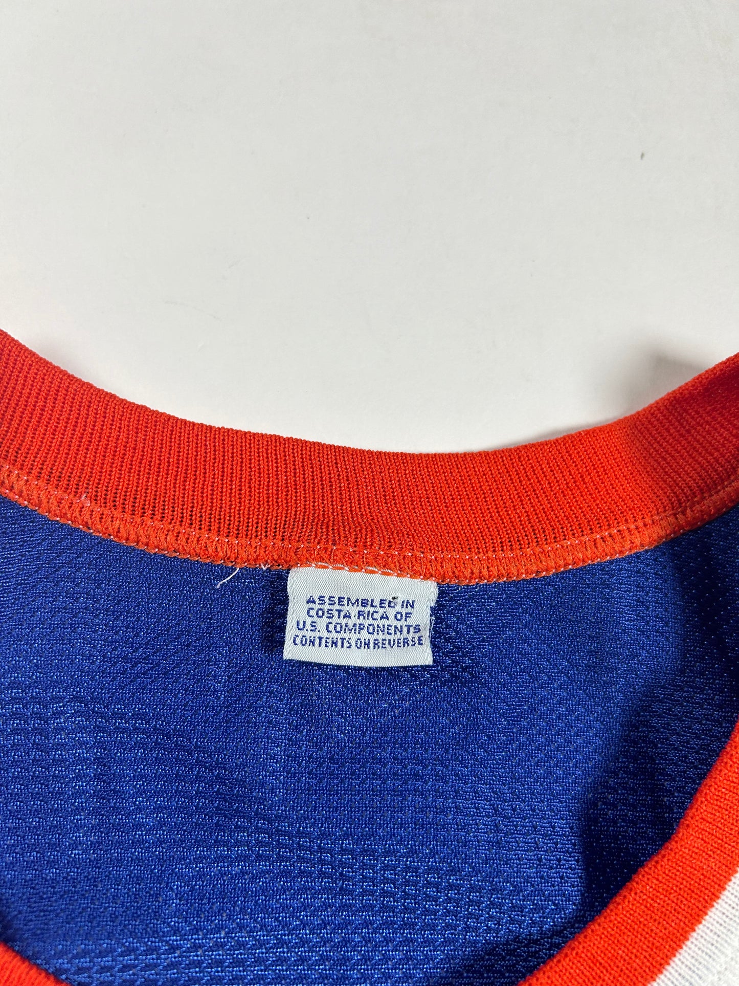 Vintage New York Knicks Patrick Ewing NBA Champion Basketball Jersey 48 XL 23.25x31.5 Inches As Is Has Flaw.