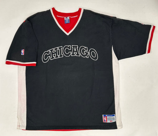 Vintage Chicago Bulls NBA Official Shooting Shirt Champion Basketball 2XL Jordan