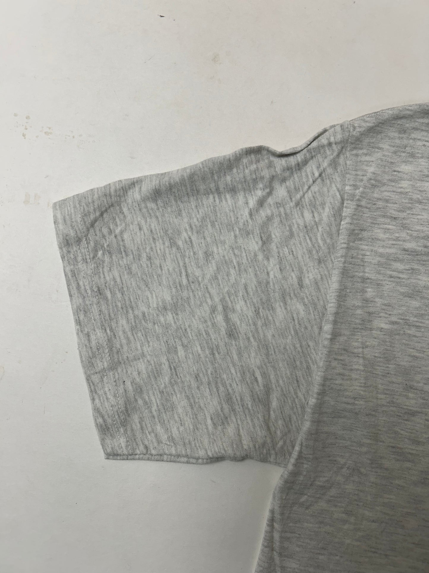 Edgewood NJ first edition “Deeper Than The Roots.” Tee 00s Hanes Beefy-T 99% Cotton 1% Other Fibers El Salvador Heather Gray