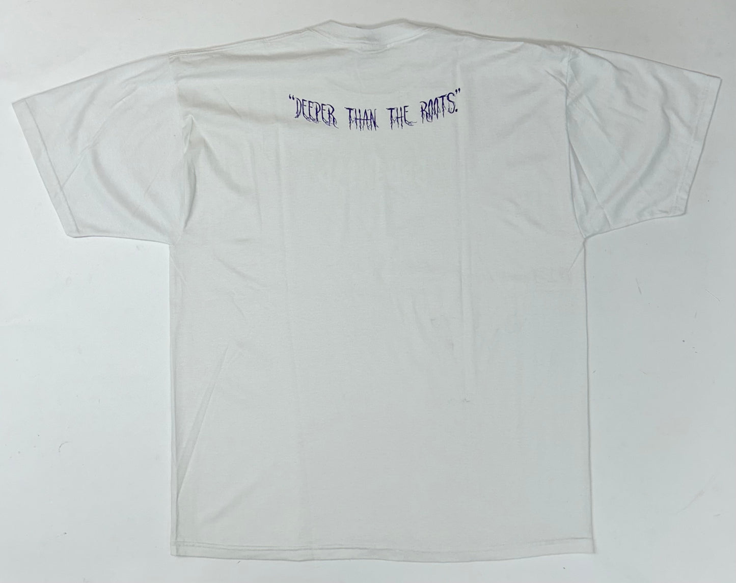 Edgewood NJ first edition “Deeper Than The Roots.” Tee 2XL  Jerzees Tag 50/50 Blend Honduras White