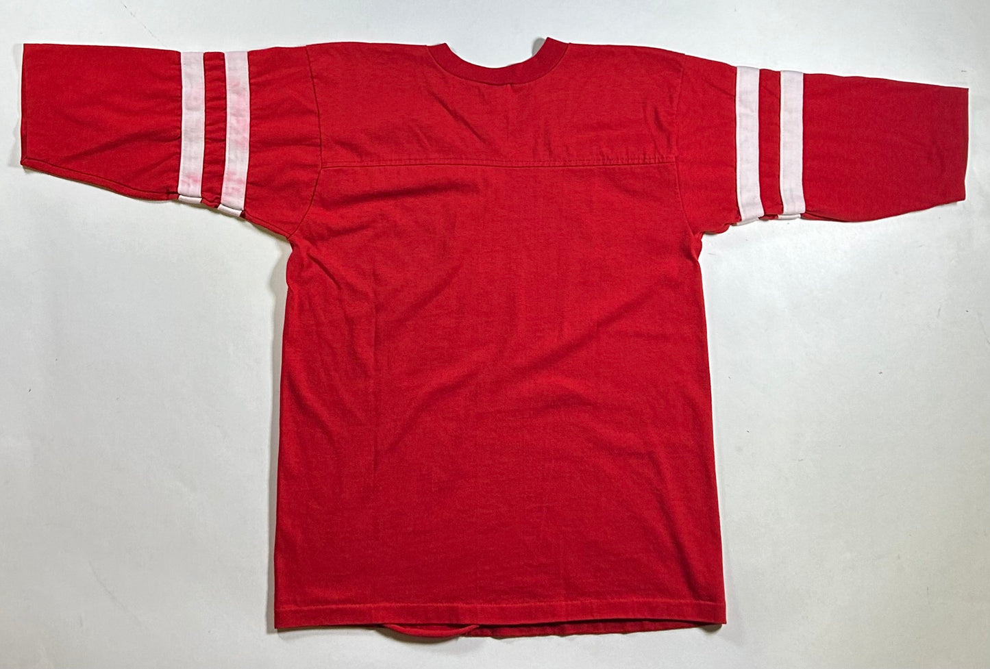 Vintage University of Maryland College Red 3/4 Sleeve Tee Velva Sheen 80s 18.5x25 Inches