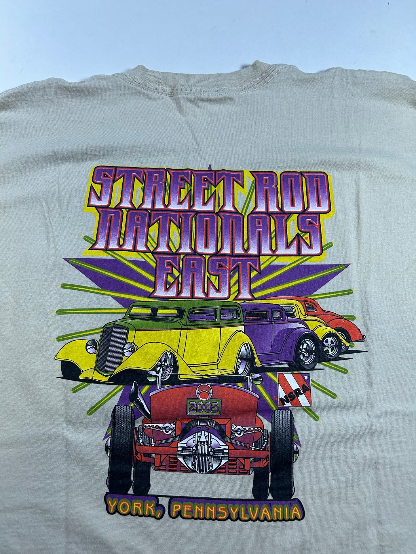 2005 Street Rod Nationals East York, Pennsylvania Car Tee XL As Is 24.25x31.25 Inches