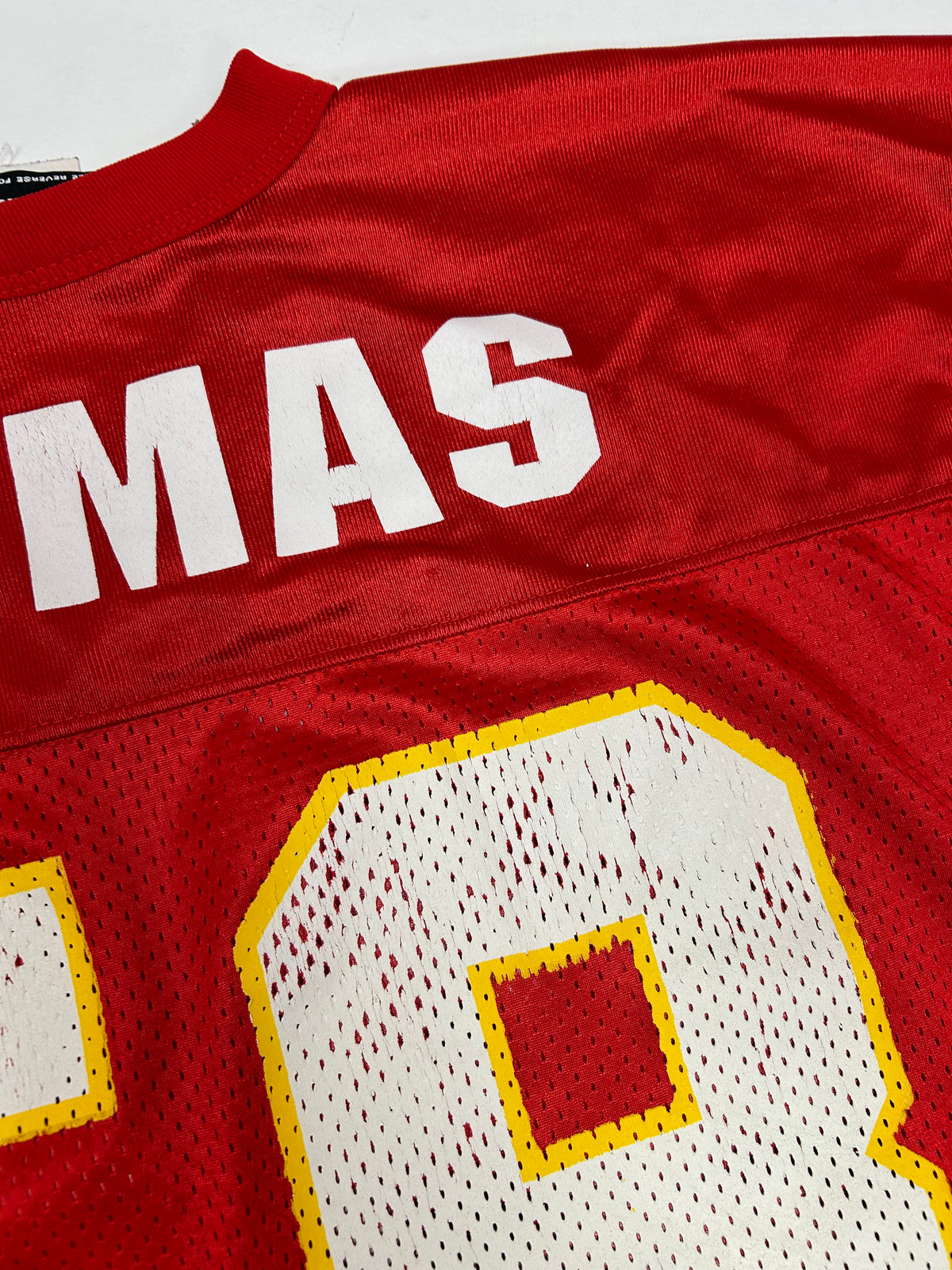Vintage Logo Athletic Kansas City Chiefs Derrick Thomas # 58 NFL Jersey Red XL 25.75x31.25 Inches