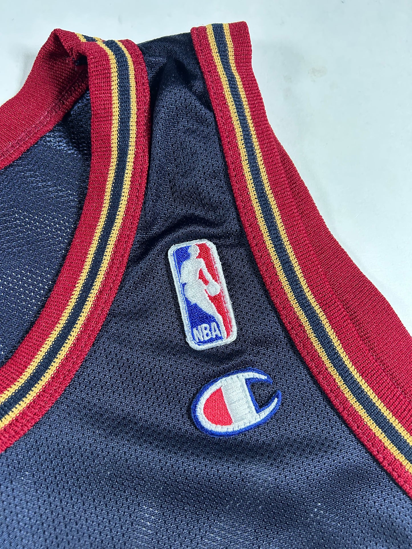 Vintage 90s Champion Denver Nuggets Antonio McDyess NBA Jersey 44 Large 22.75x30.75 Inches