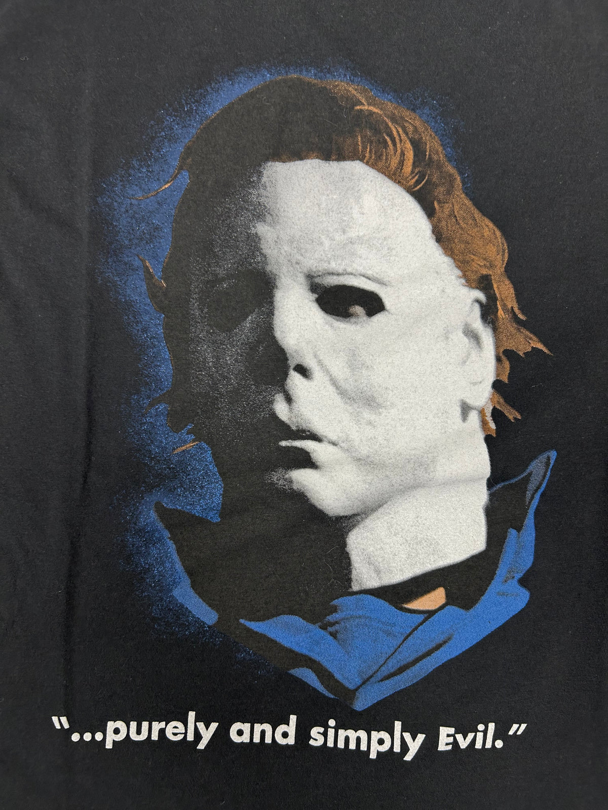 Halloween Horror Nights Michael Myers Purely Simply Evil Horror Tee Medium 19.5x25.75 Inches 2023