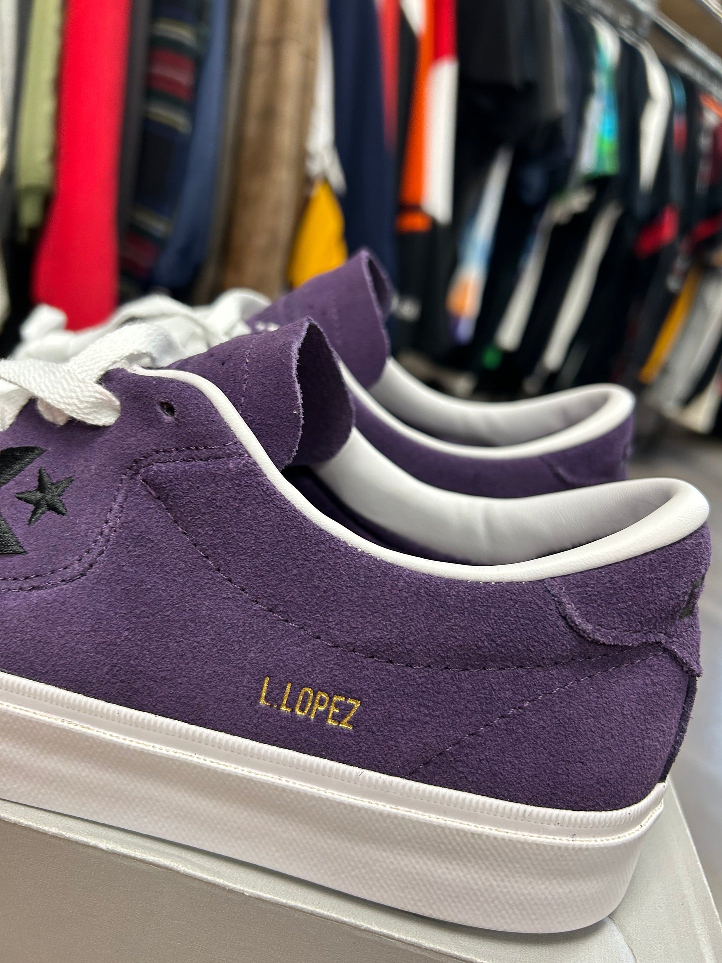 Converse Louie Lopez Pro Purple Mens Size 9.5 New With Mismatch Box Skateboard