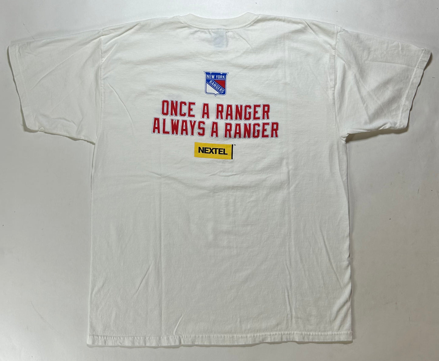 2004 New York Rangers Mike Richter Retirement Once A Ranger Always A Rangers Tee #35 February 4, 2004 Nextel Promo XL 24x31.25 Inches