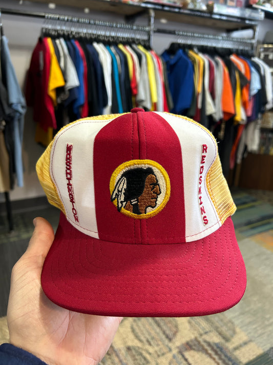 Vintage Washington Redskins NFL Team AJD Trucker SnapBack Hat USA Nylon