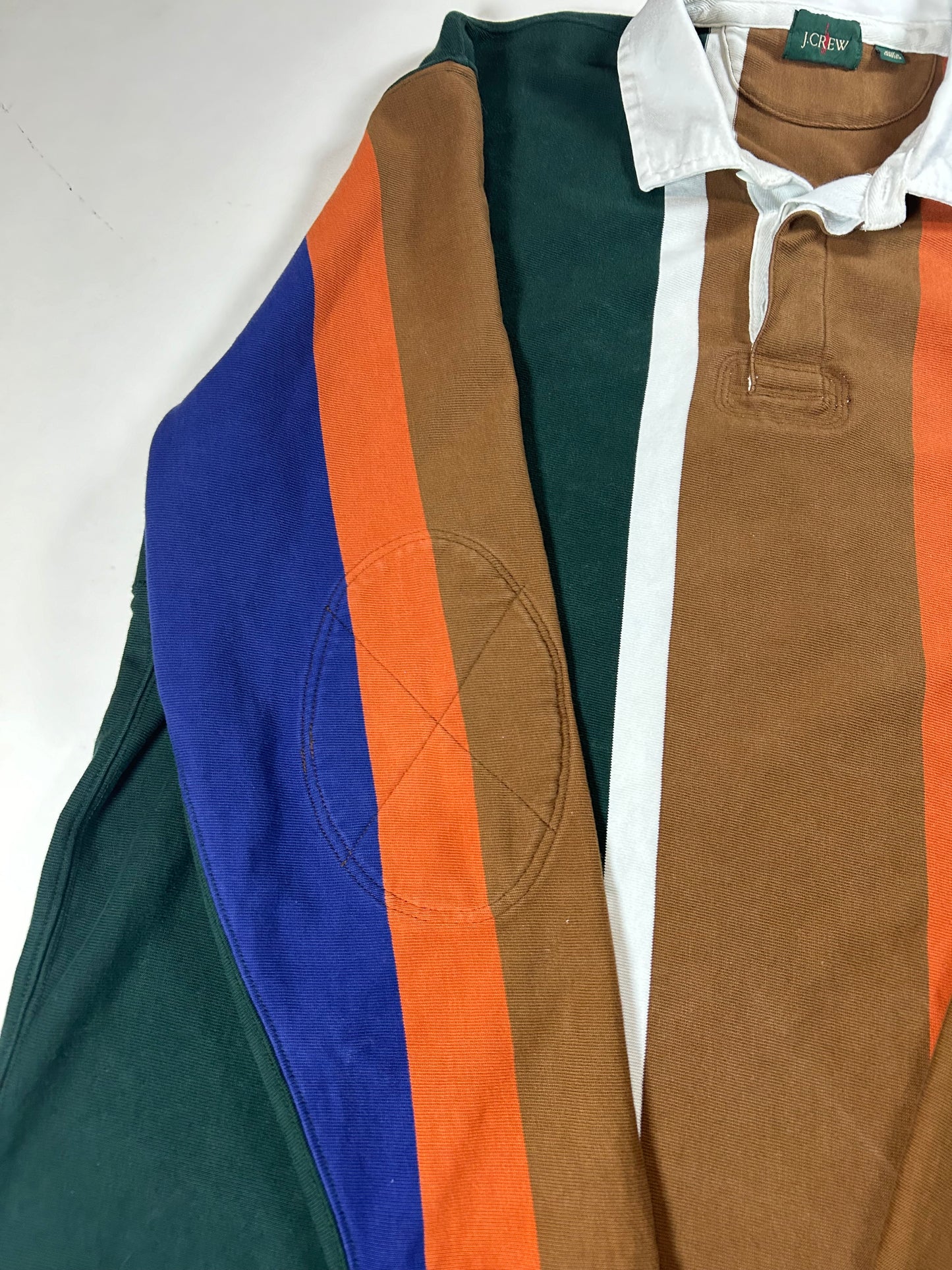 J. Crew Rugby Polo Big Stripe Color Long Sleeve Shirt XL 25x30.25 Inches FA22