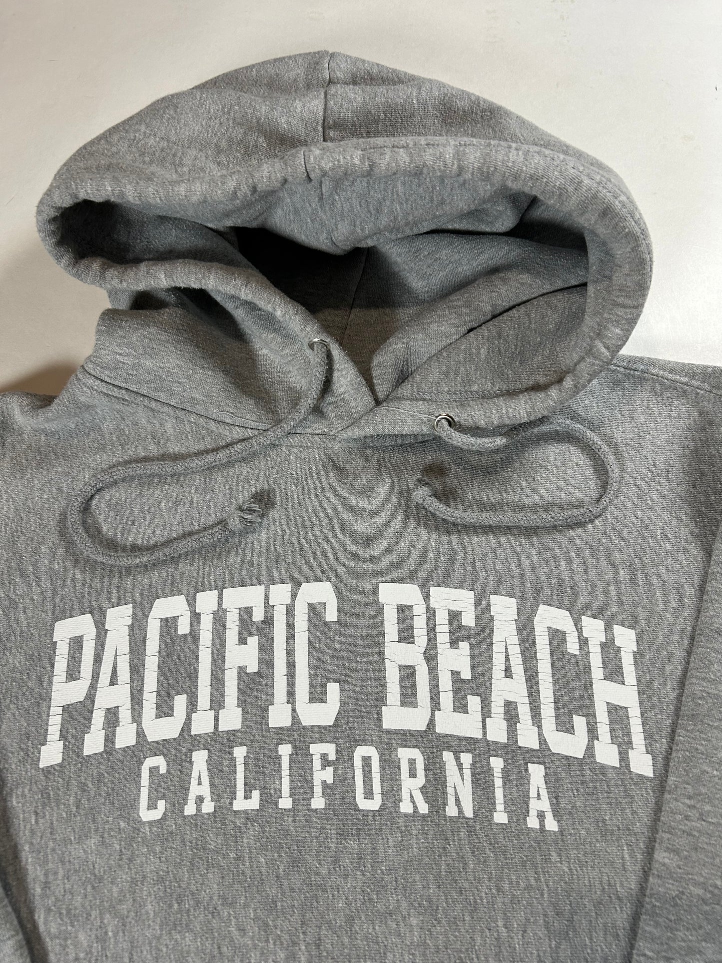 MV Sports Pro-Weave Pacific Beach California Hooded Sweatshirt XS 20.5x27.5 Inches Gray