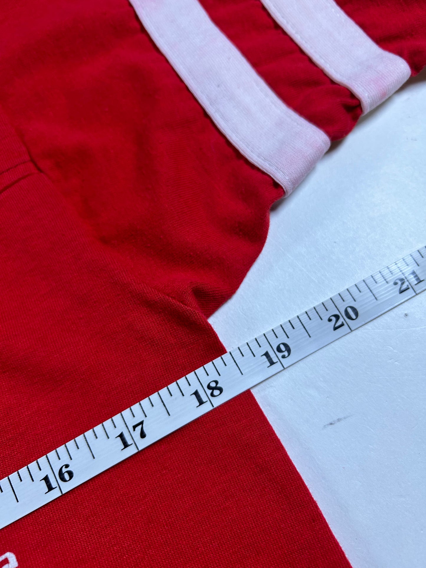 Vintage University of Maryland College Red 3/4 Sleeve Tee Velva Sheen 80s 18.5x25 Inches