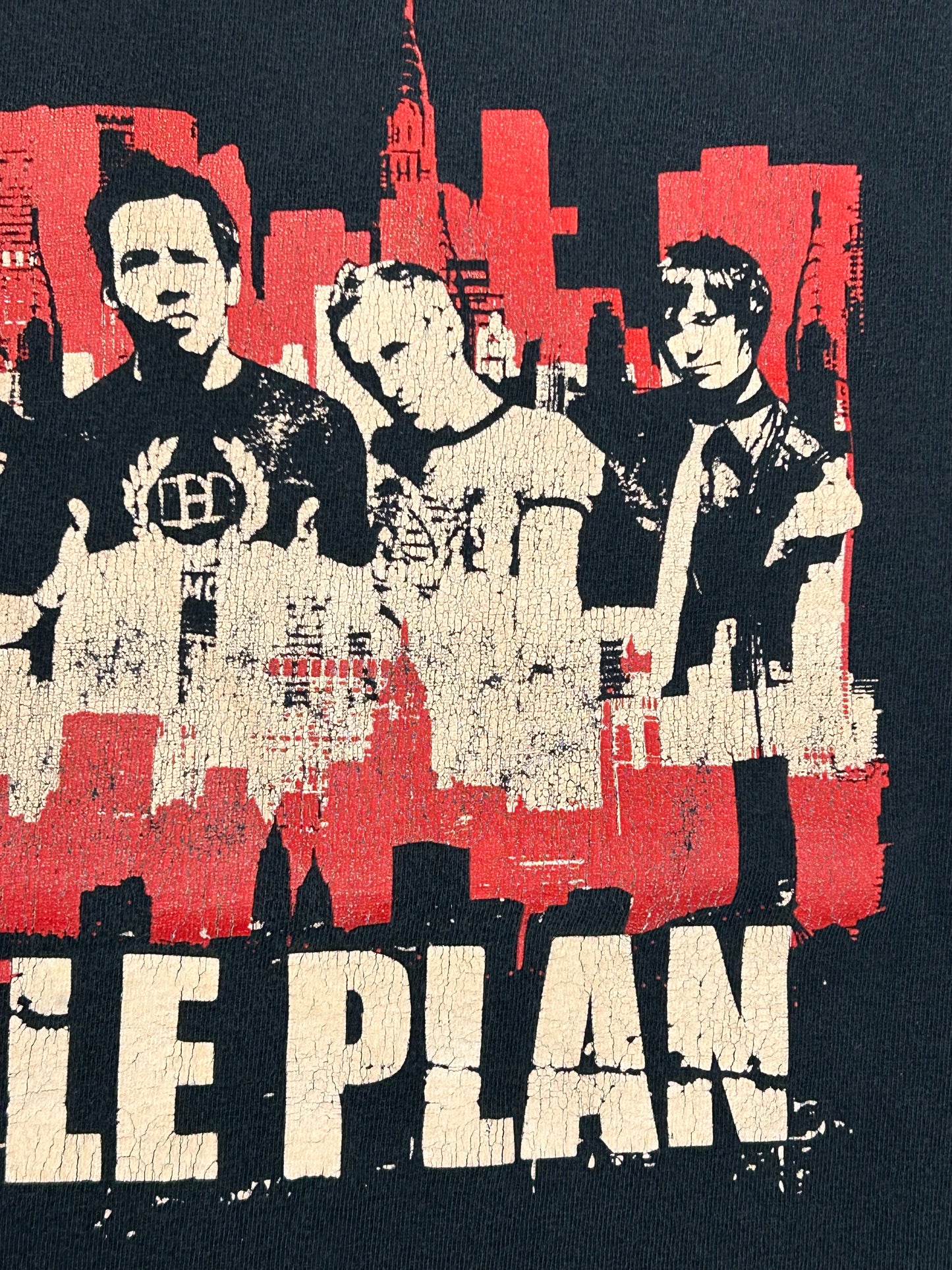 Vintage 2005 Simple Plan US Tour Music Band Tee Medium 19.25x26 Inches Faded Black