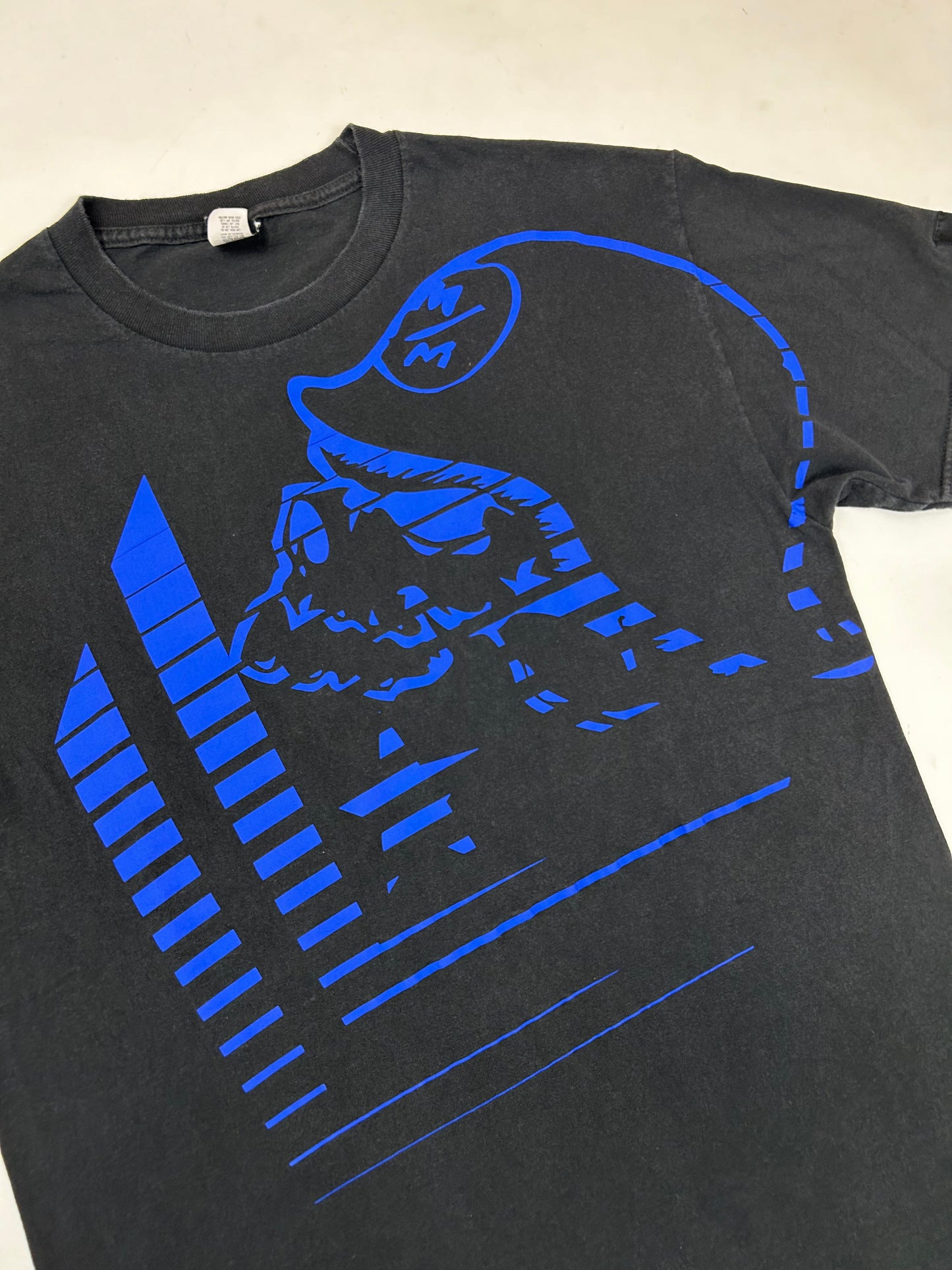 Vintage 00s Metal Mulisha Skull Sergeant Motocross Dirt Biking Shirt Large 21.5x30 Inches Black/Blue