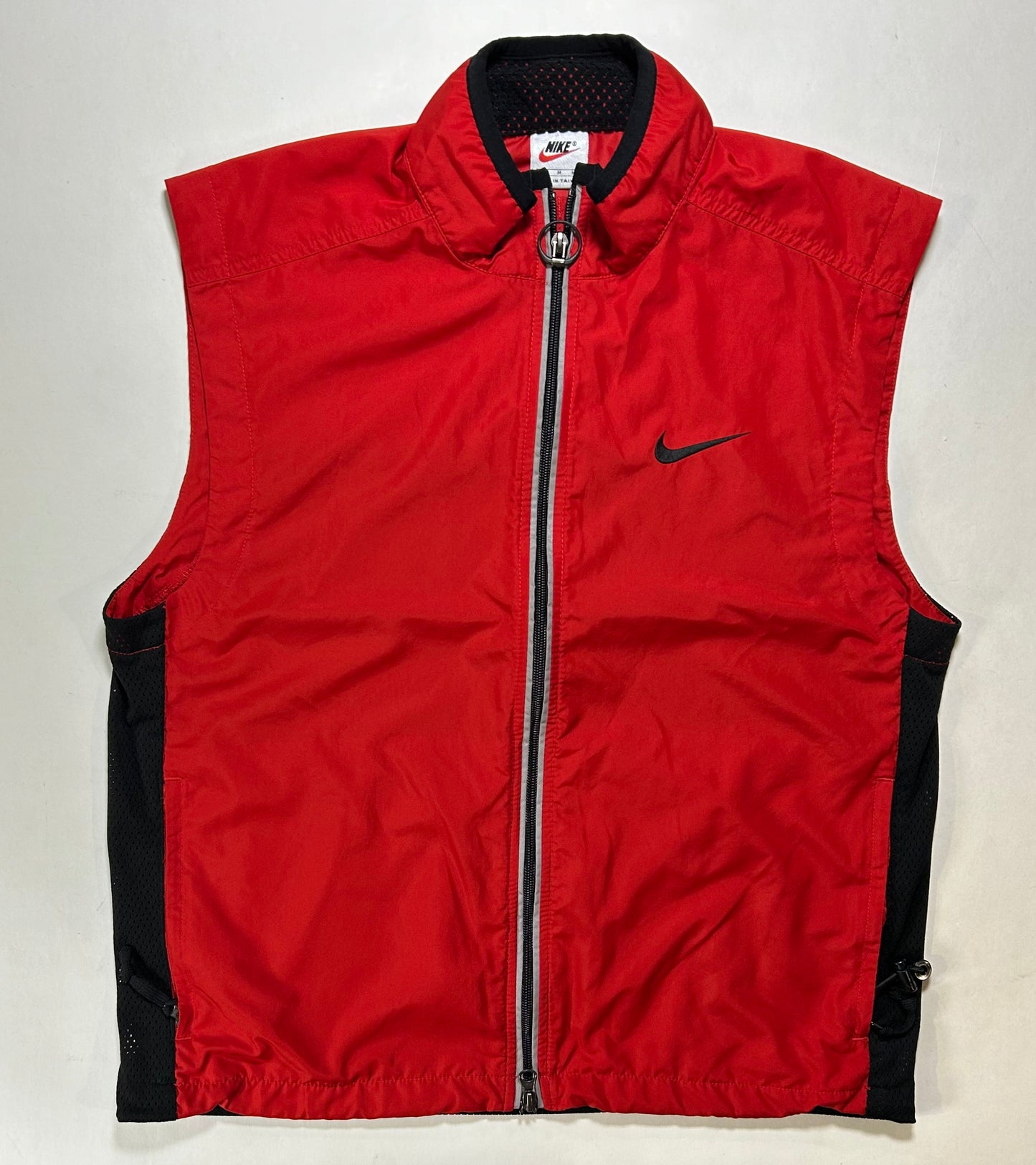 Vintage 90s Nike Zip 3M Windbreaker Vest Medium 22x25.75 Inches Red/Black