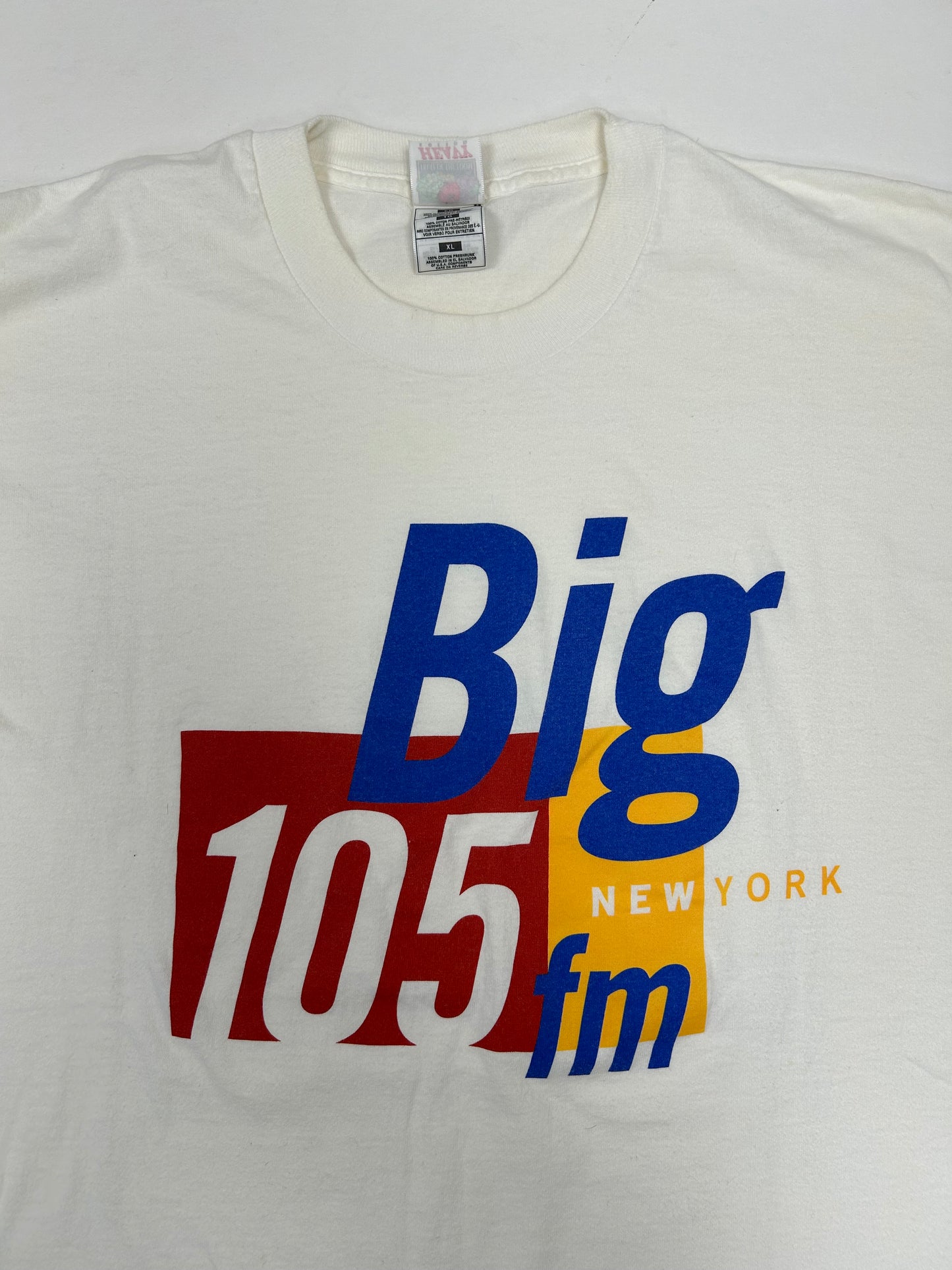 Vintage 90s Radio Station Big 105 FM New York Promo Tee XL 23.5x31.25 Inches