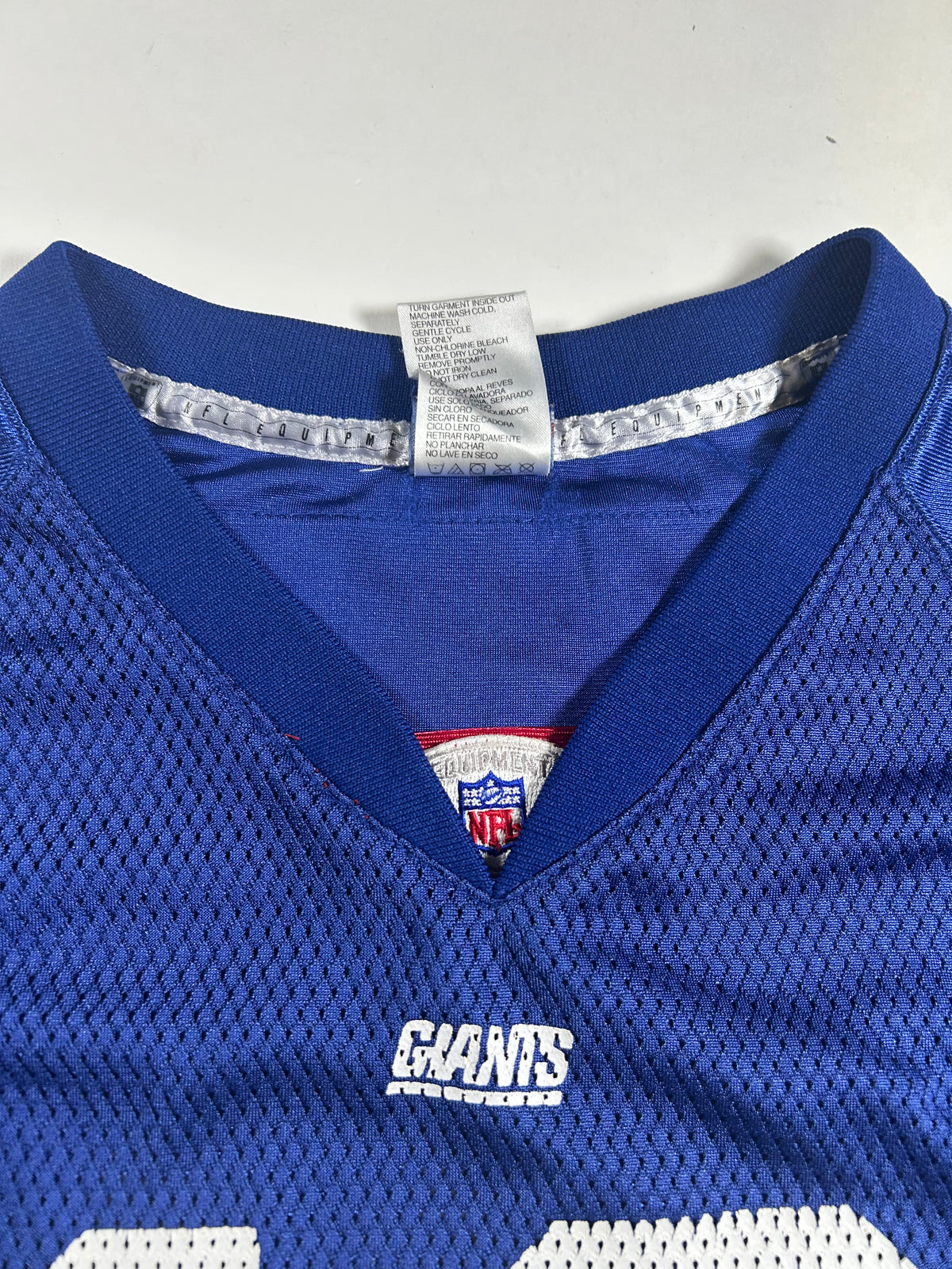 Reebok New York Giants Eli Manning NFL Jersey Blue Youth Size XL Adult Small Fit 21x28.25/30.75 Inches