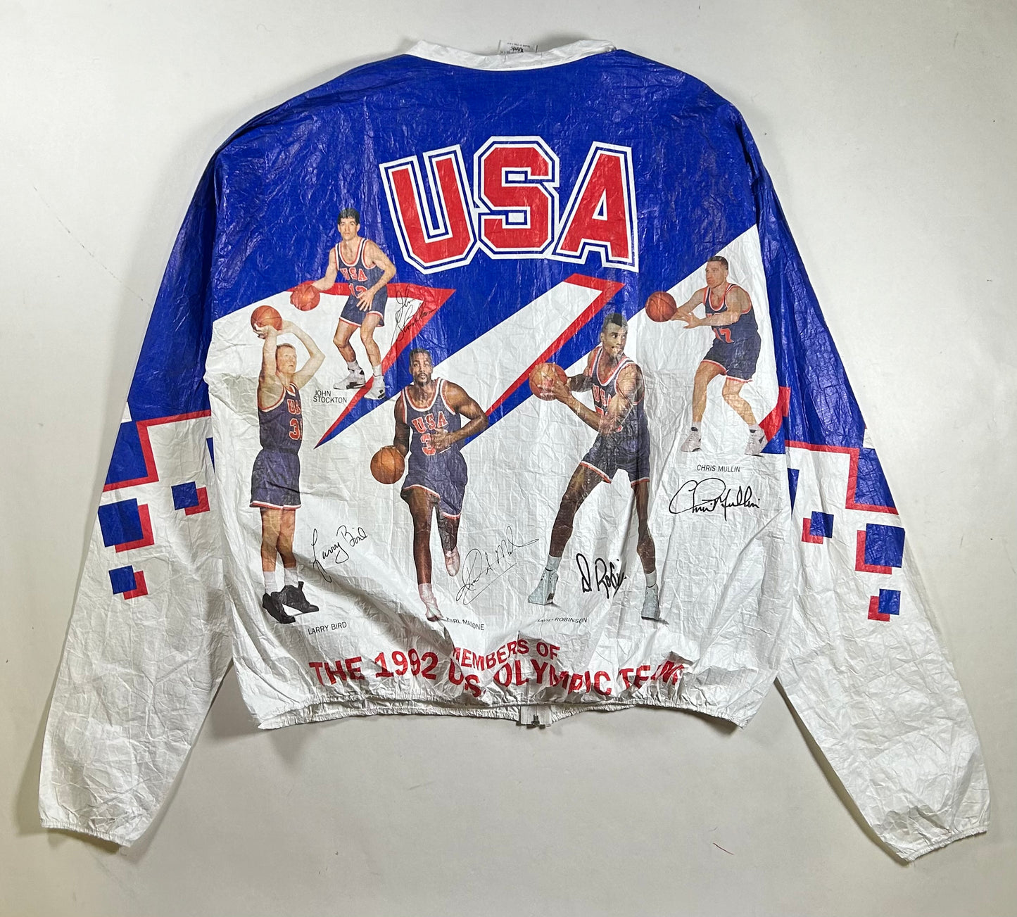 Vintage 1992 Barcelona Olympic Basketball Dream Team Jacket  Kellogg's Tyvek Size Large 25.75x27.25 Inches