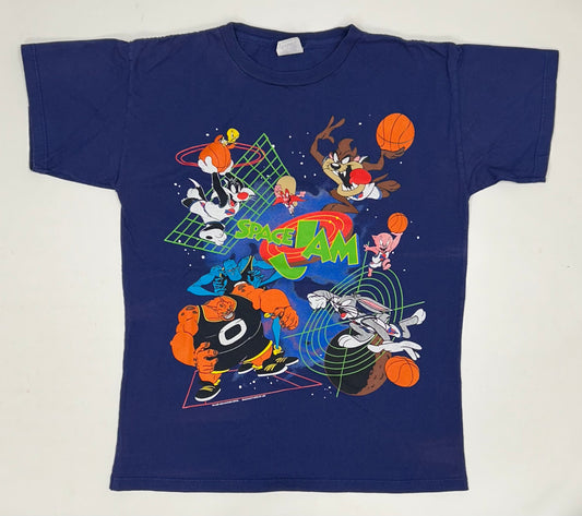 Vintage Space Jam Movie Promo Looney Tunes Warner Bros 1996 Tee Large 21.75x28.5 Inches