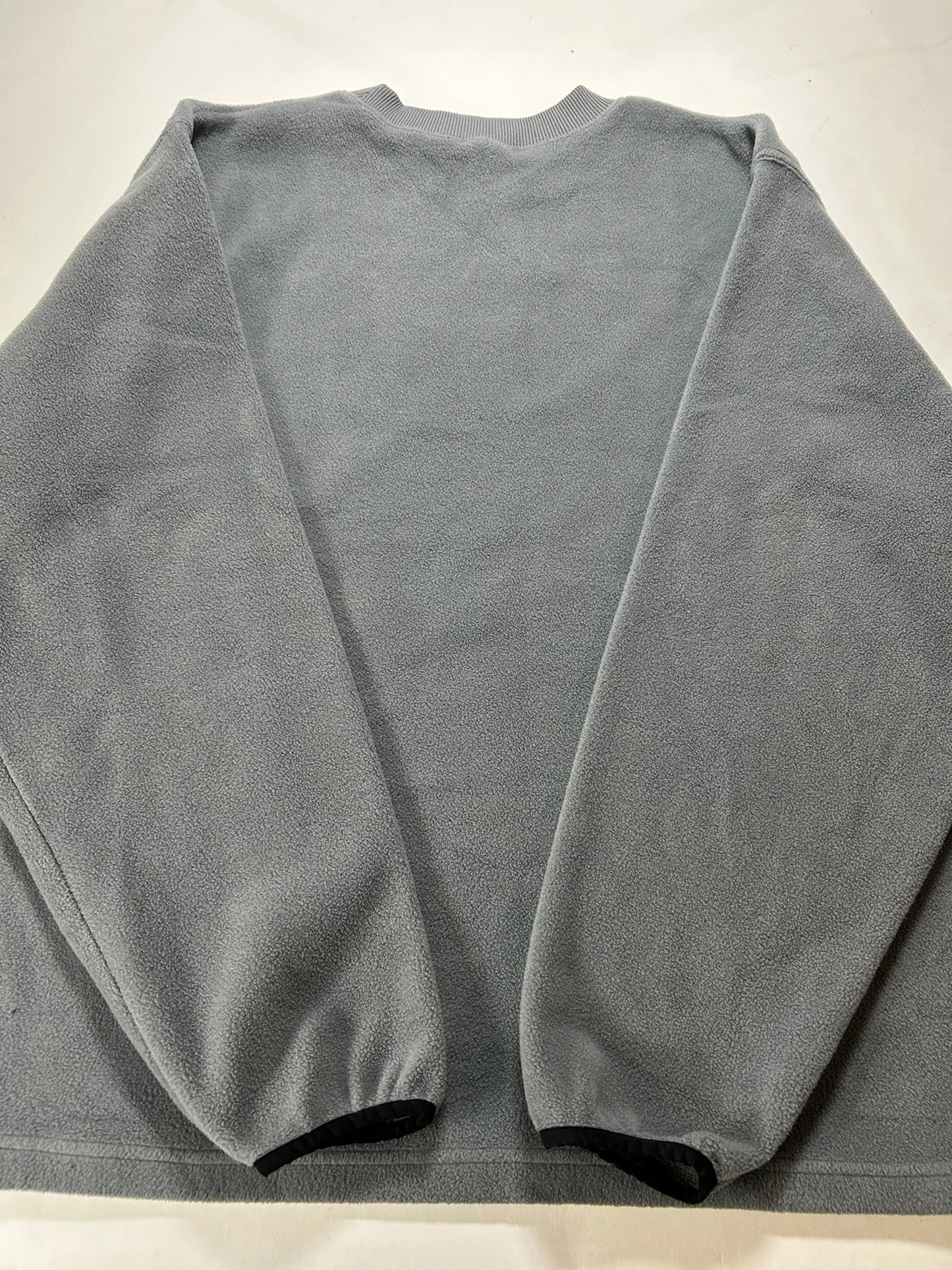 Vintage Adidas Embroidered Center Logo Fleece Crewneck Sweatshirt Large Can Fit XL 26.5x30.5 Inches Gray