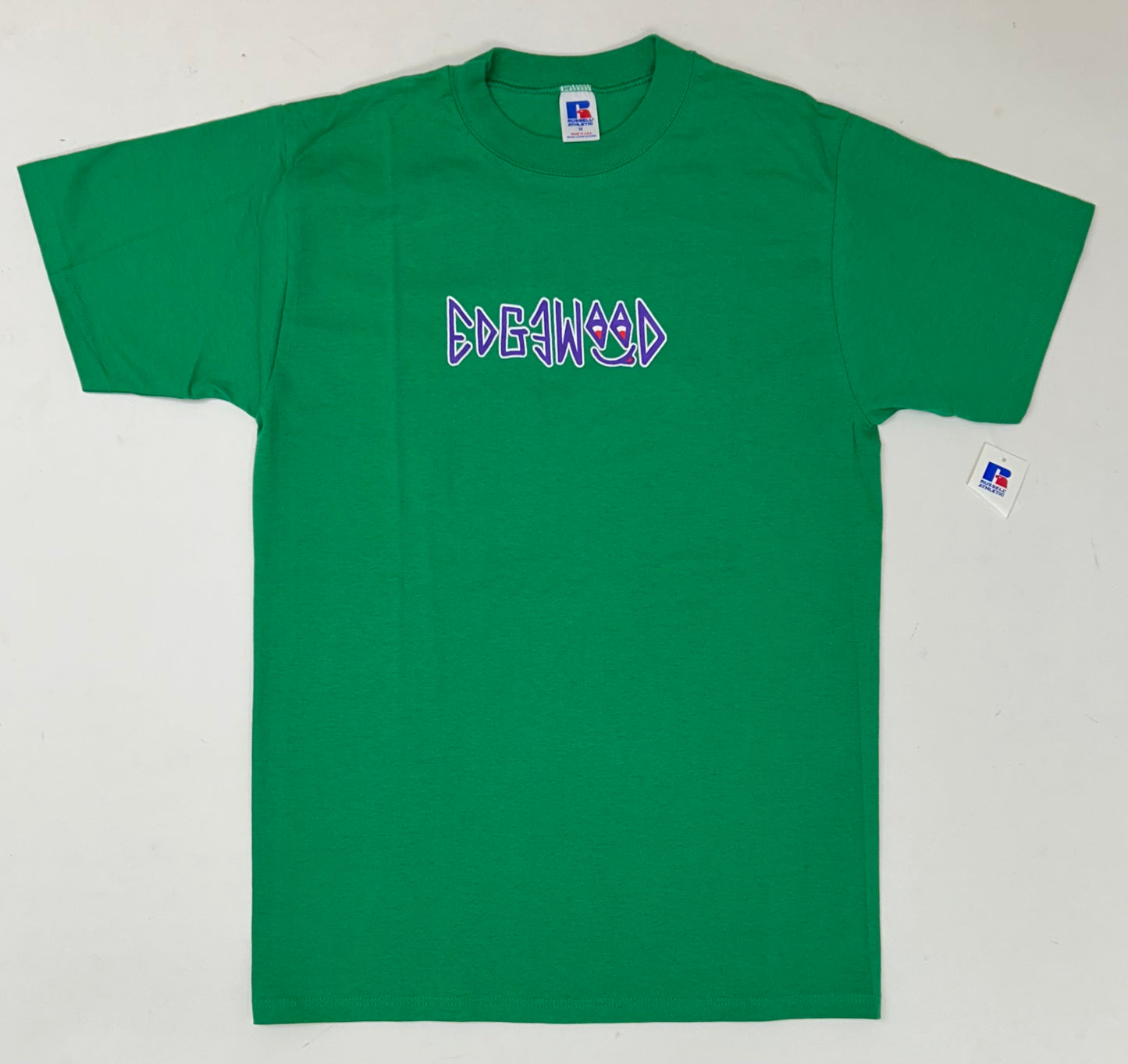 Edgewood NJ first edition “Deeper Than The Roots.” Tee Medium 90s Russell Athletic USA 100% Cotton Kelley Green DS With Tag