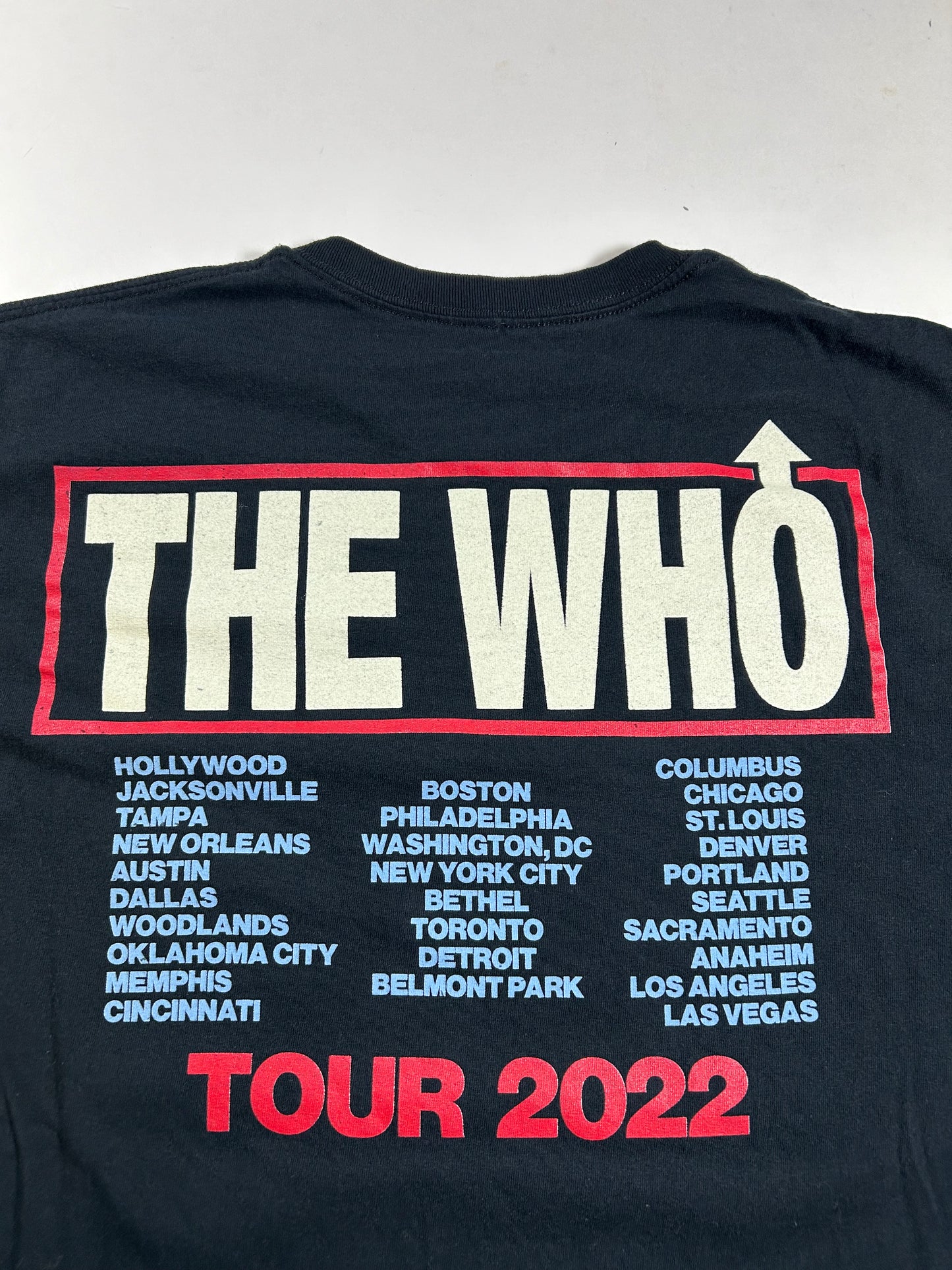 The Who 2022 Tour US Flag Logo Music Band Concert Merch Double Sided 2XL 25x31.25 Inches