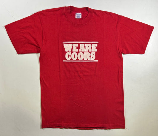 Vintage 80s Sportswear We Are Coors Beer Tee Small/Medium 18.75x26.5 Inches