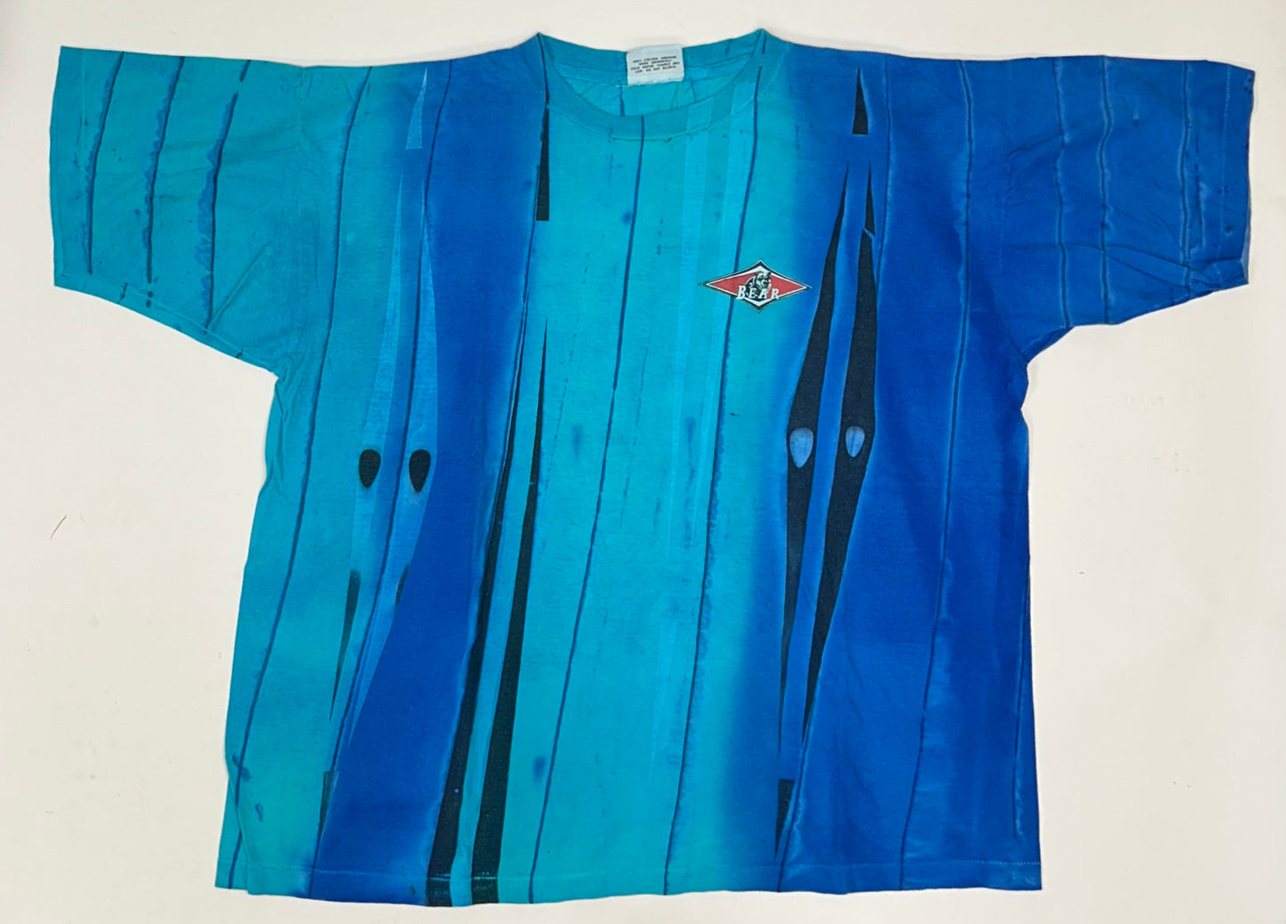 Vintage Bear Surfboards Tie-Dye Blue Shirt XL/2XL Fit 26.5x28.75 Inches Made In USA