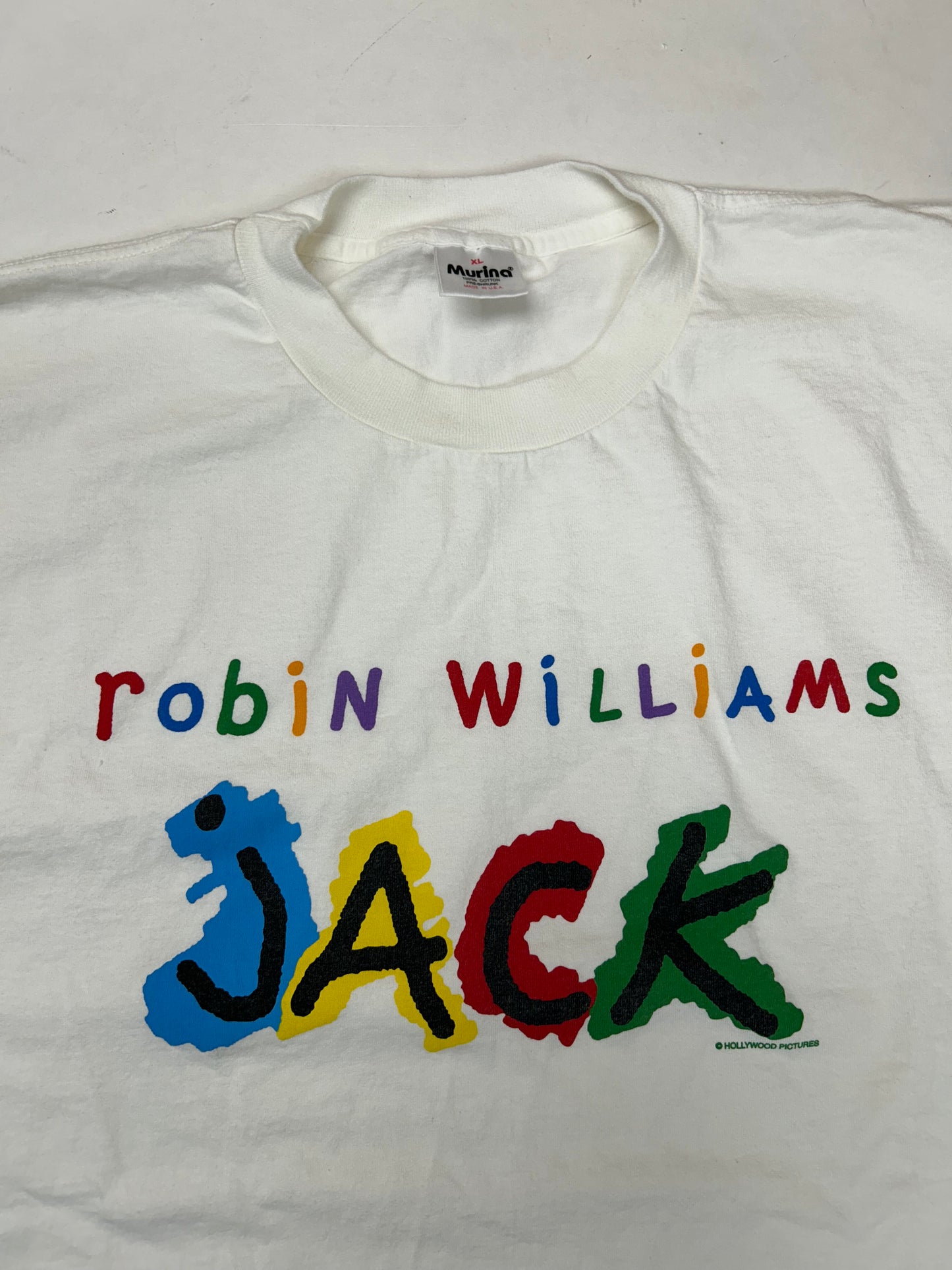 Vintage 1996 Robin Williams Jack Movie Promo Tee XL 23.25x31.25 Inches Rare Clean White