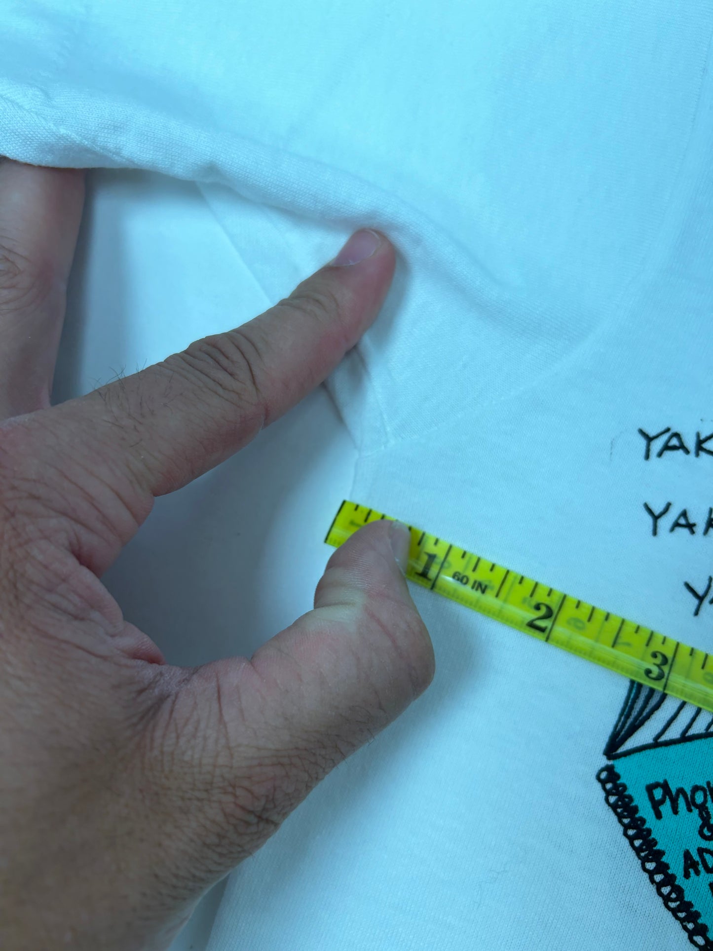 Vintage 1987 Talking Tops Saurus Phonasaurus Saurus Gang Tee Small Fit 18.25x26.75 Inches As Is