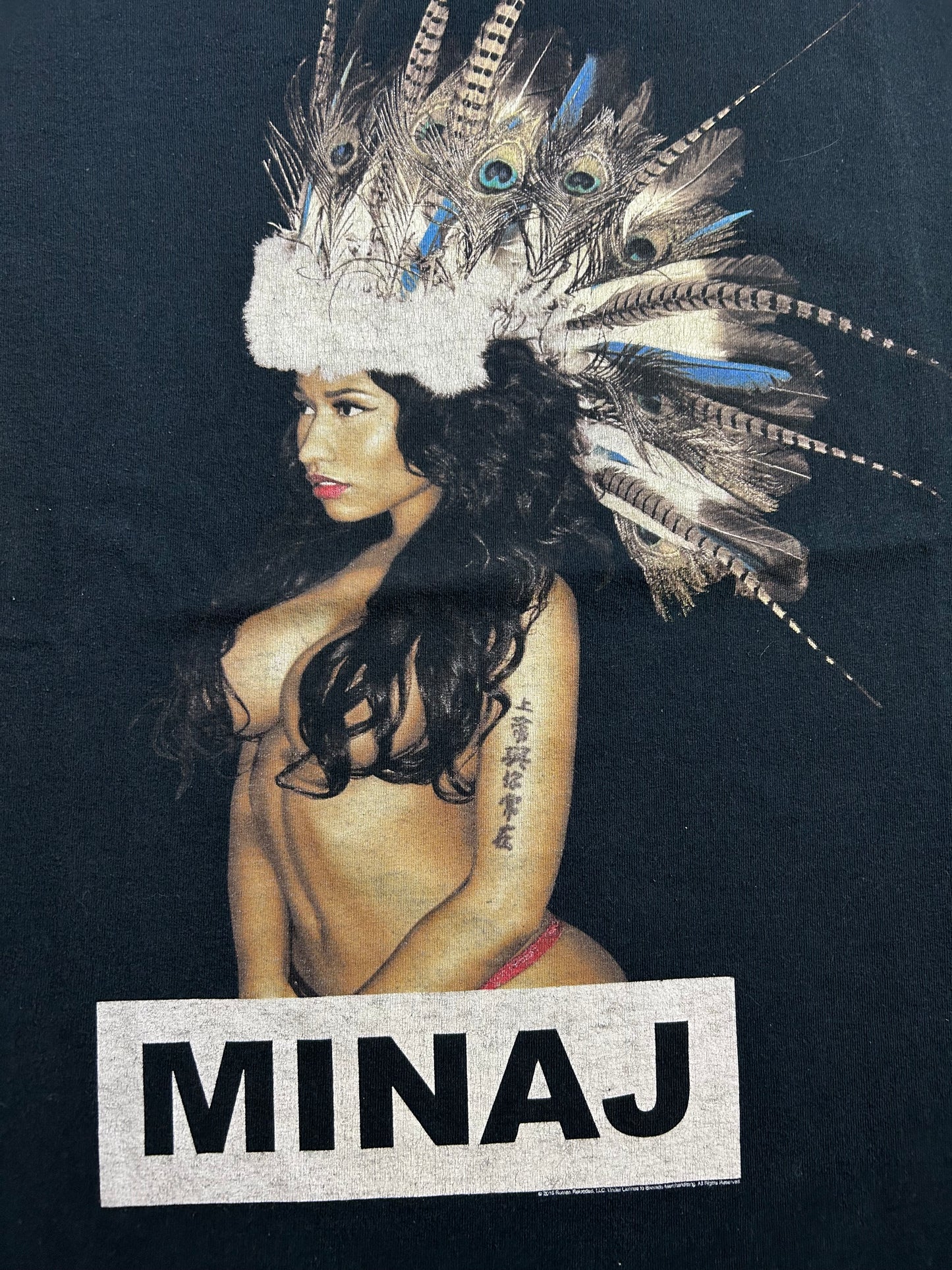Nicki Minaj “The Pink Print Tour” 2015 Music Rap Tee XL Worn In 24x29.5 Inches