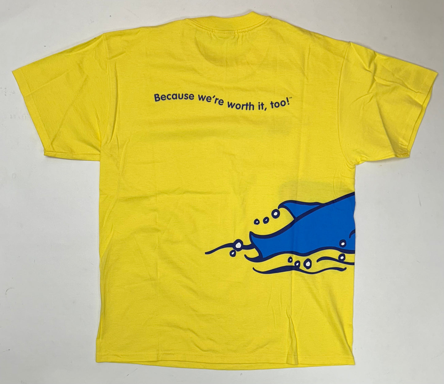 Vintage L’Oréal Kids Because We’re Worth It, Too! Soap Promo Shark Tee Yellow Large 21.5x29 Inches