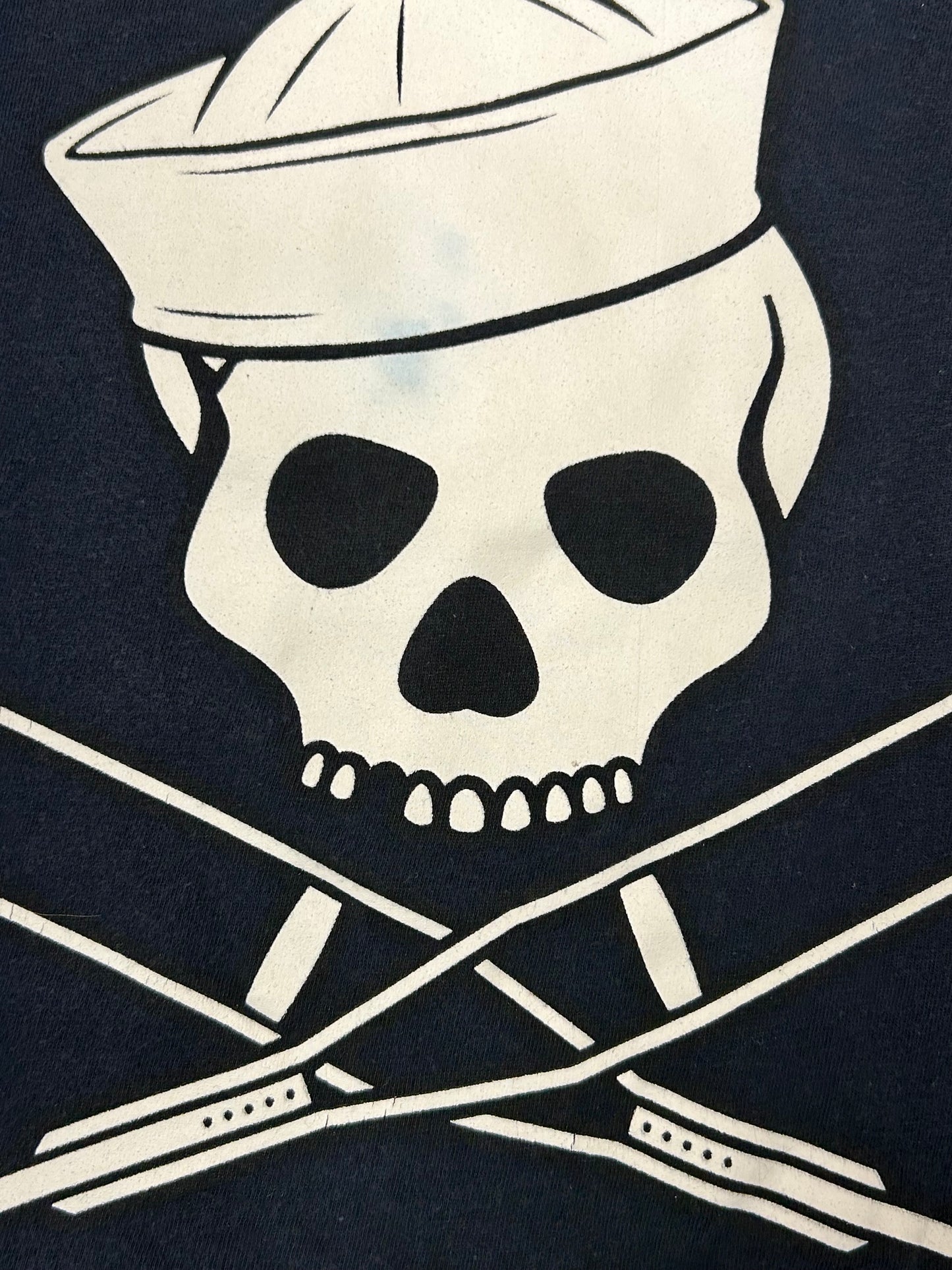 2010s Jackass Skull Logo Tee Navy Large 22x28.25 Inches As Is