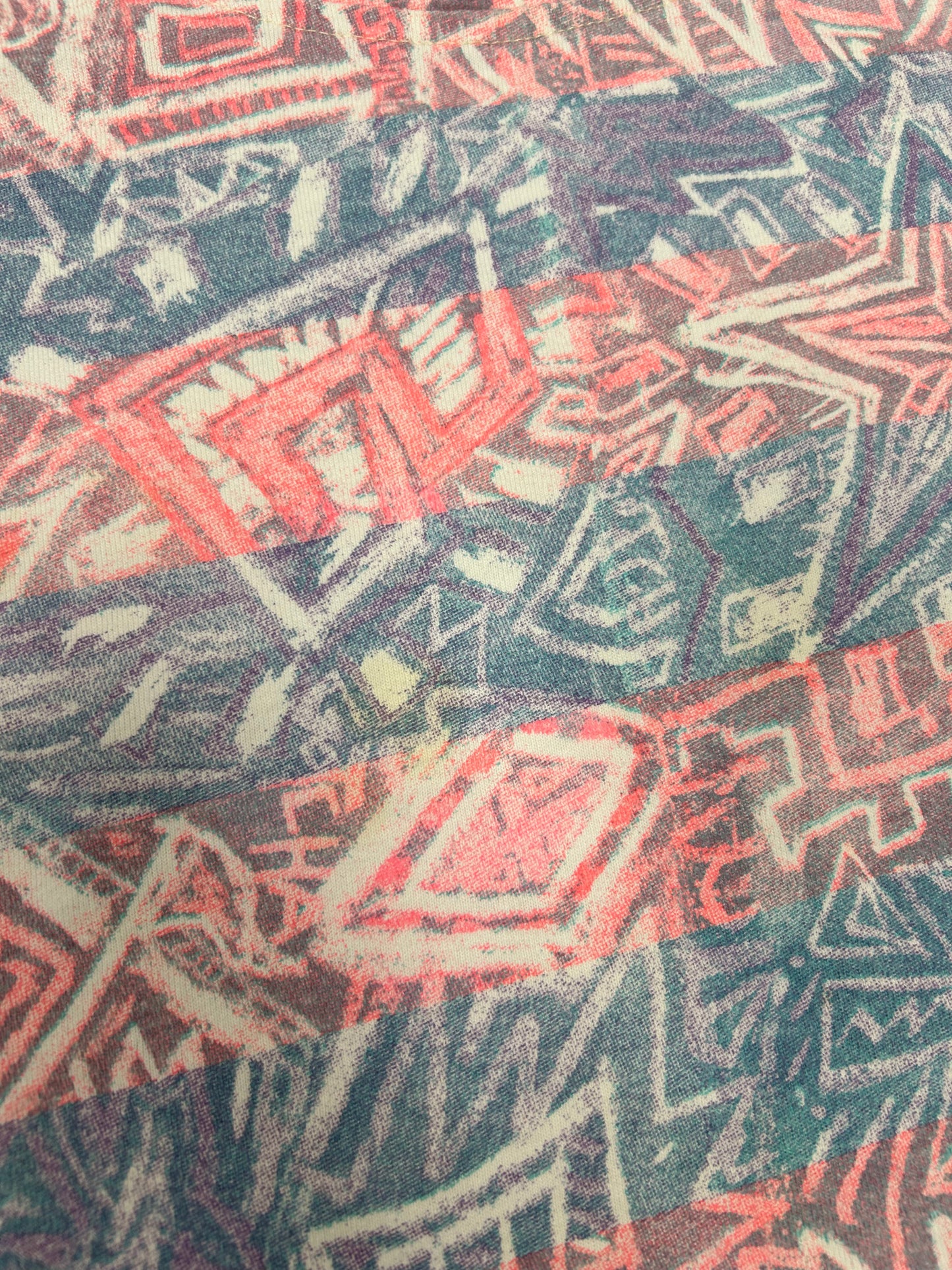 Vintage Gotcha Shirt Pink Blue Tribal Aztec Surf Skate AOP 80s 90s 21.75x26.75 Inches