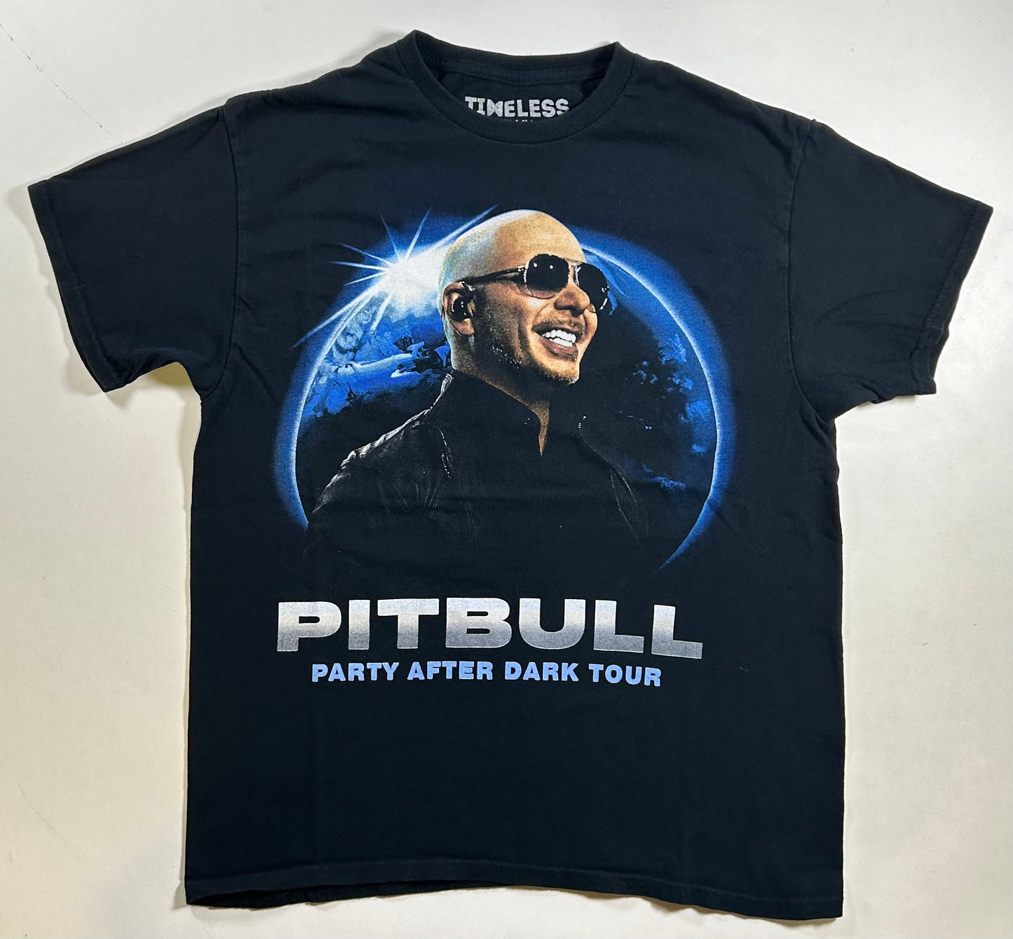 Pitbull Party After Dark Tour 2024 Concert Music Shirt Timeless Miami Size Large 21x28 Inches