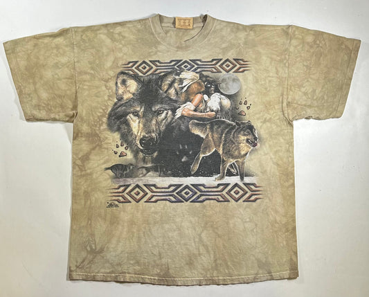 The Mountain 2005 Brown "Arapaho  Moon" T-shirt Vintage David Behrens XL Big Fit 25x30 Inches