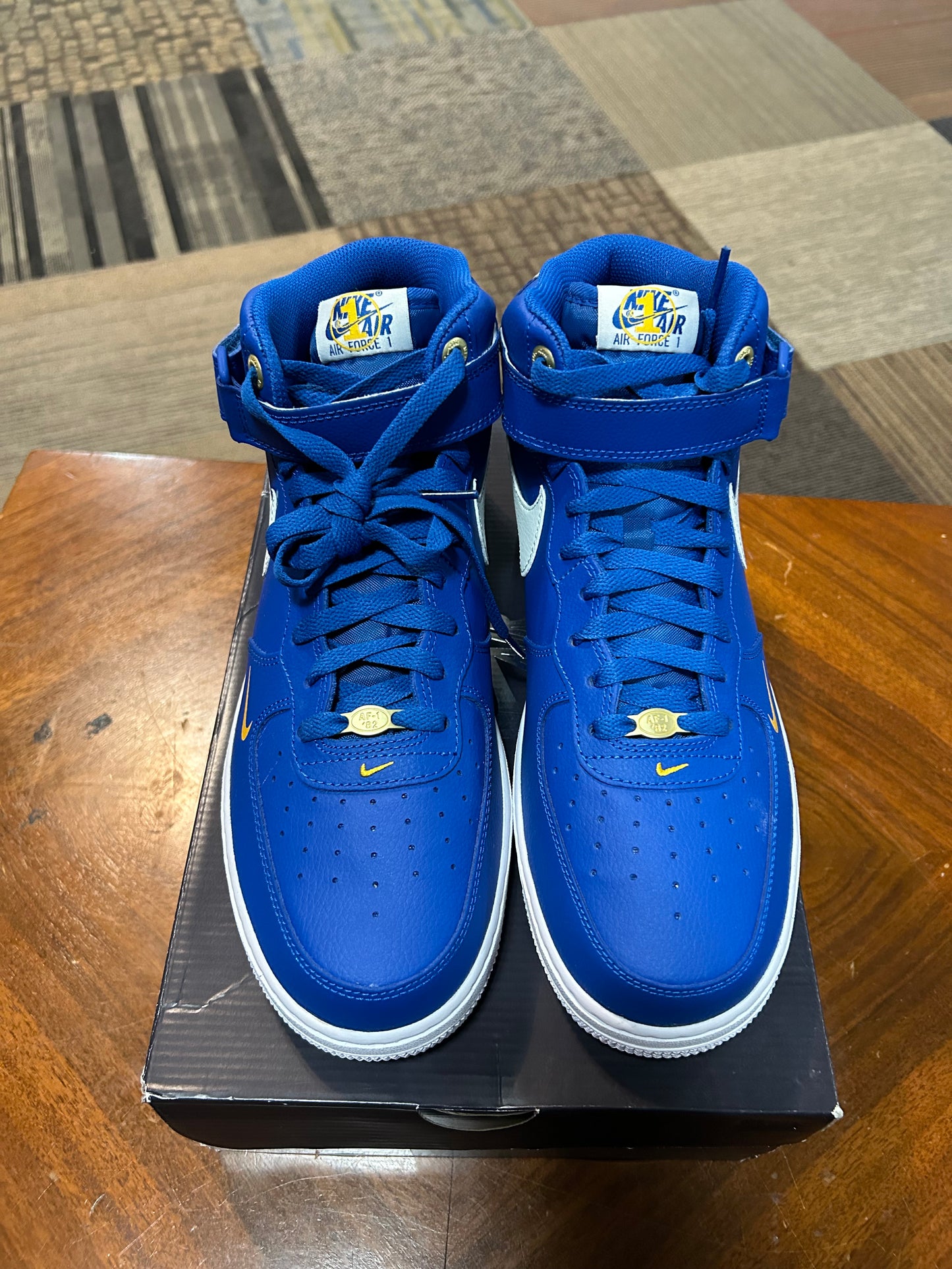 2022 Nike Air Force 1 '07 LV8 Mid 40th Anniversary Blue Jay Size 11 Brand New With Box