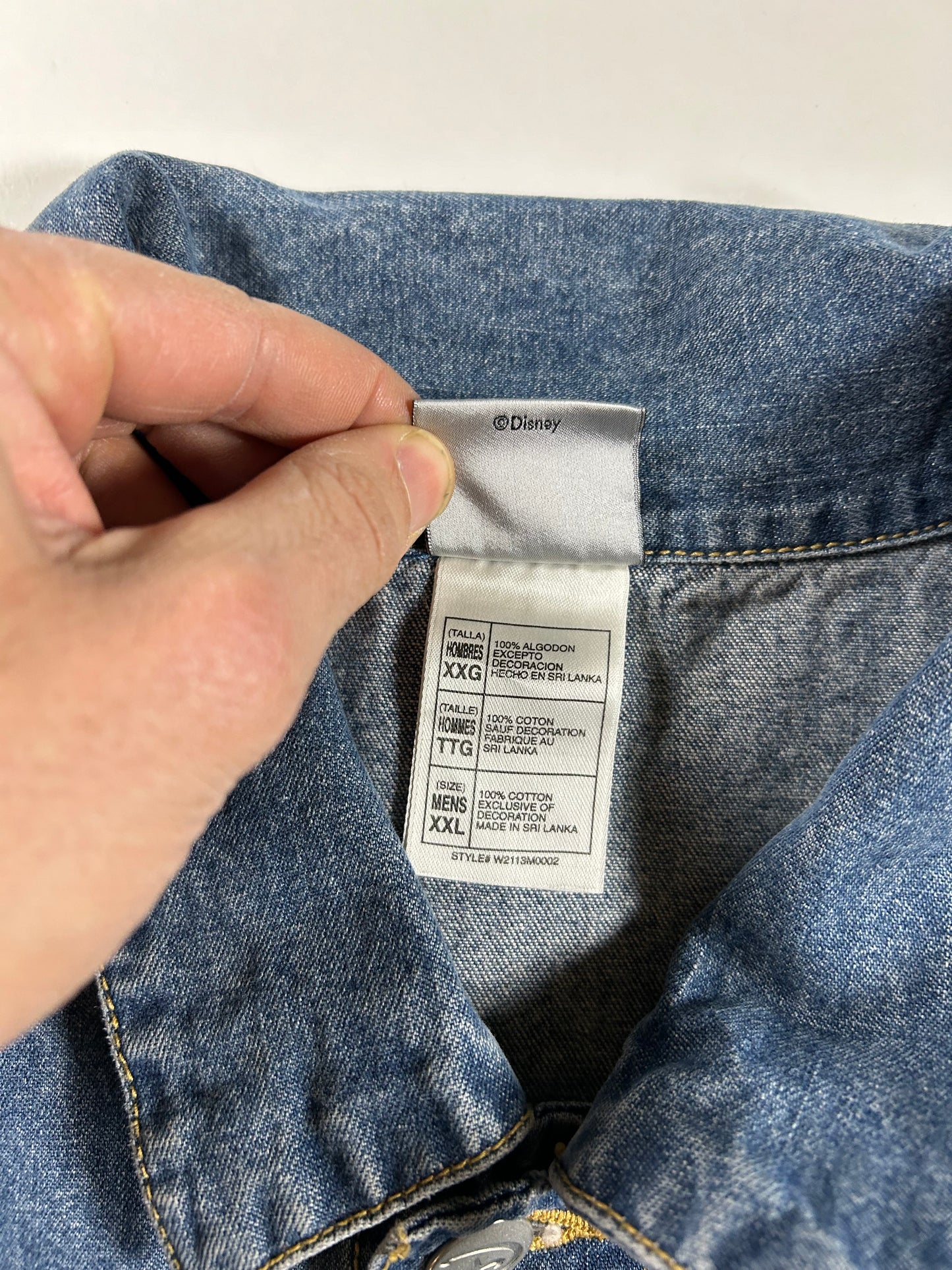 Vintage Disney Studio Jack Skellington Nightmare Before Christmas Denim Jacket 2XL 27.75x29.5 Inches