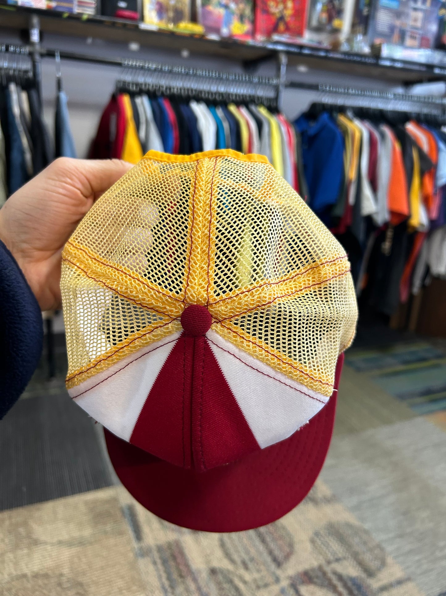 Vintage Washington Redskins NFL Team AJD Trucker SnapBack Hat USA Nylon