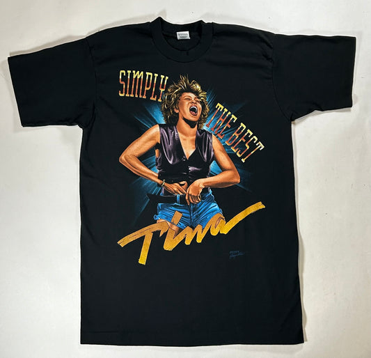 Vintage Tina Turner Simply The Best Sony Signatures Music Tee Large 21.25x31.5 Inches