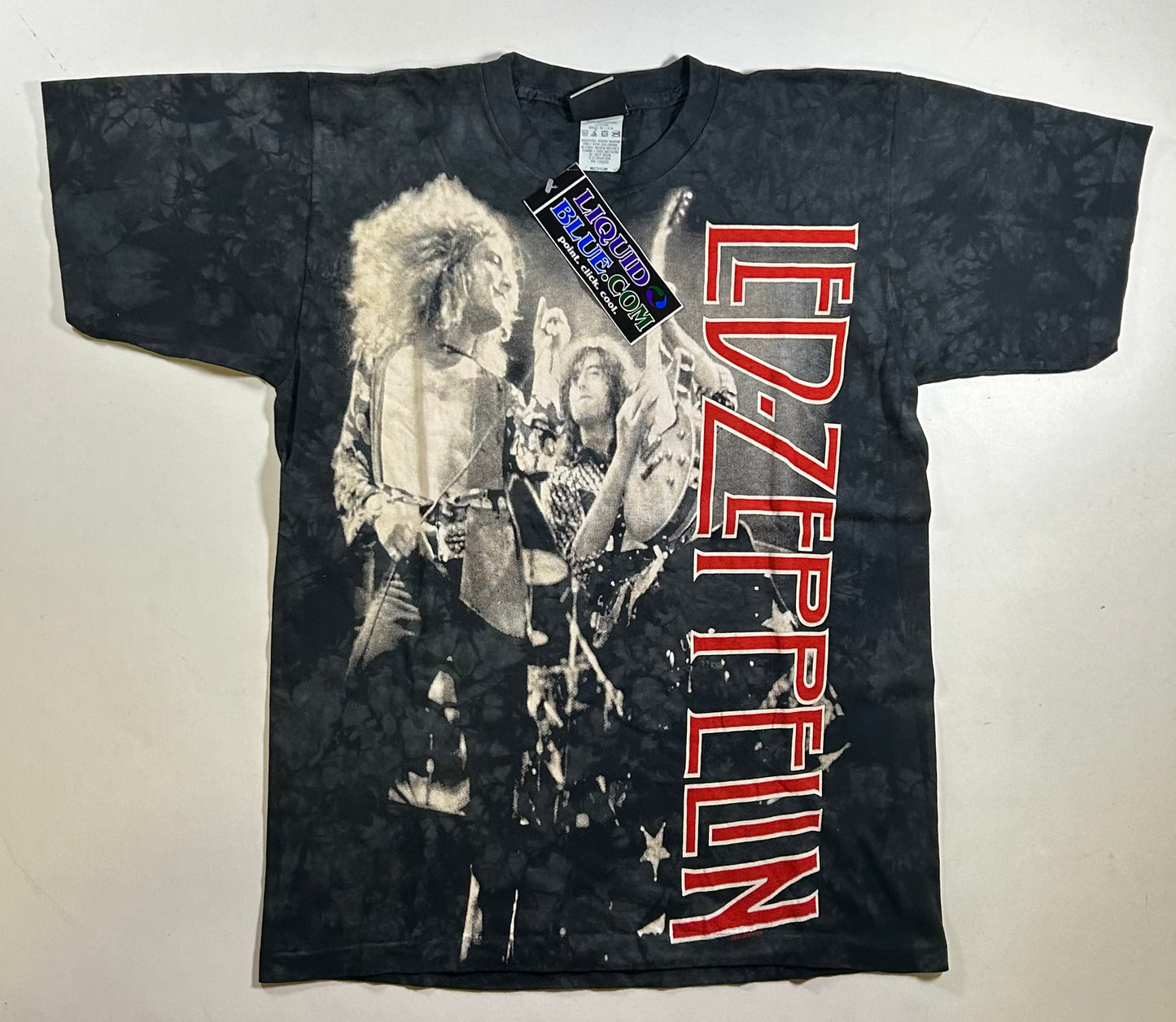 Vintage 2004 Liquid Blue Led Zeppelin Tie Dye Tee Medium 20.5x27.75 Brand New With Sticker Tag