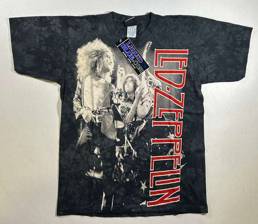 Vintage 2004 Liquid Blue Led Zeppelin Tie Dye Tee Medium 20.5x27.75 Brand New With Sticker Tag