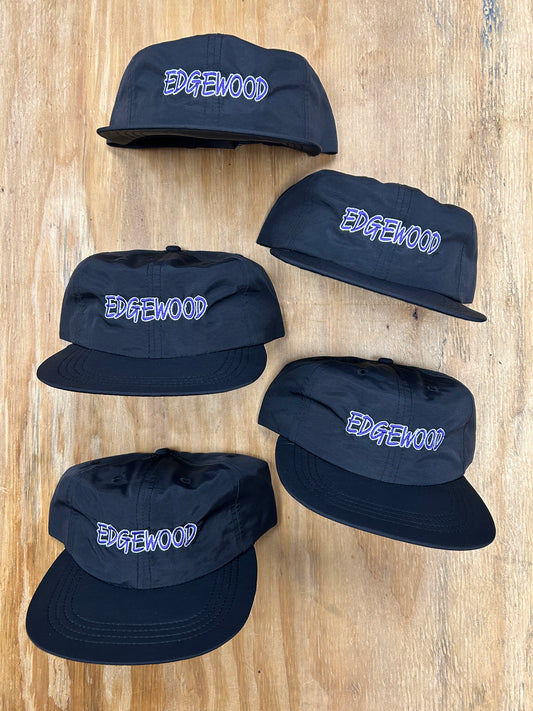 Edgewood NJ Team Spell Out Logo 6 Panel Nylon Adjustable Clip Hat Black
