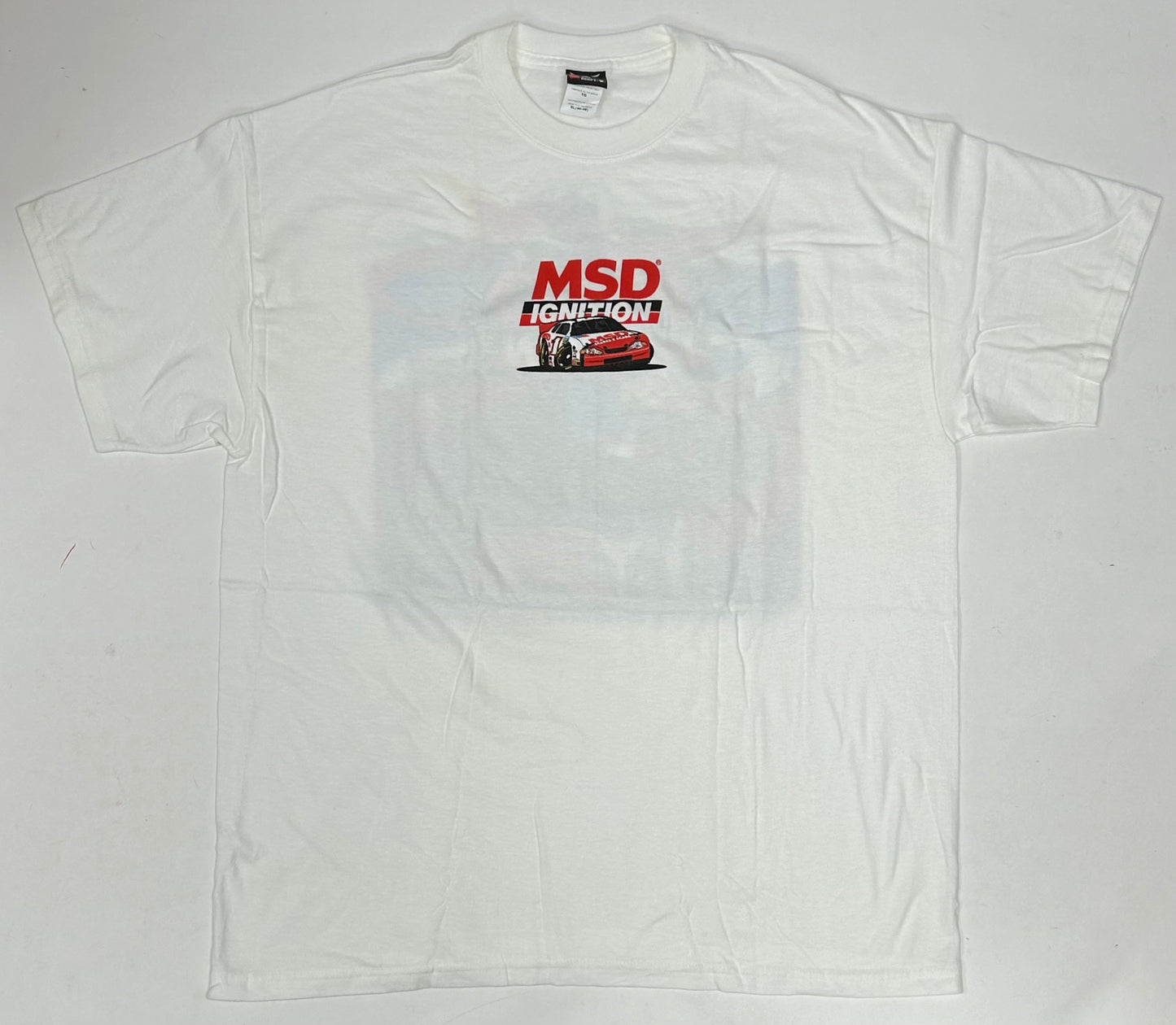 Vintage MSD Ignition Racing T-Shirt Hanes Beefy Hot Rod Graphics Cars XL 24.25x31.5 Inches White