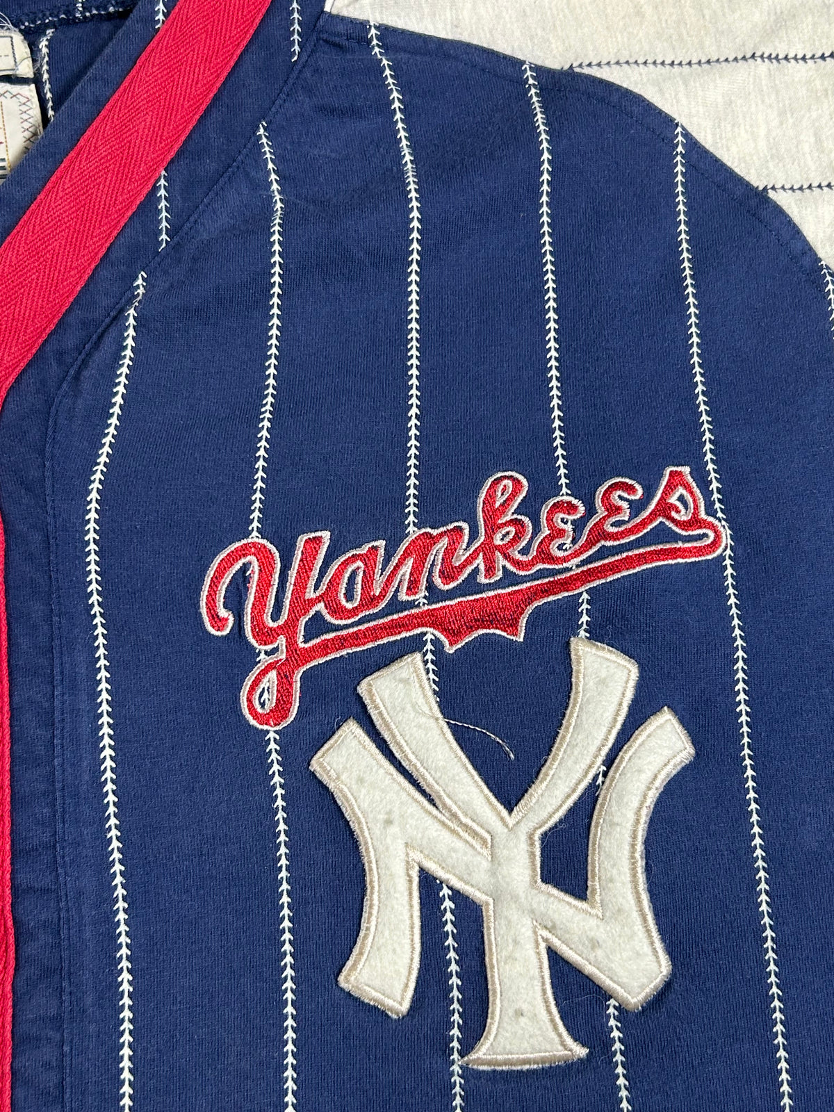 Vintage 90s New York Yankees MLB Mirage The Cooperstown Collection Blank Jersey XL/2XL Fit 25.75x32.75 Inches As Is