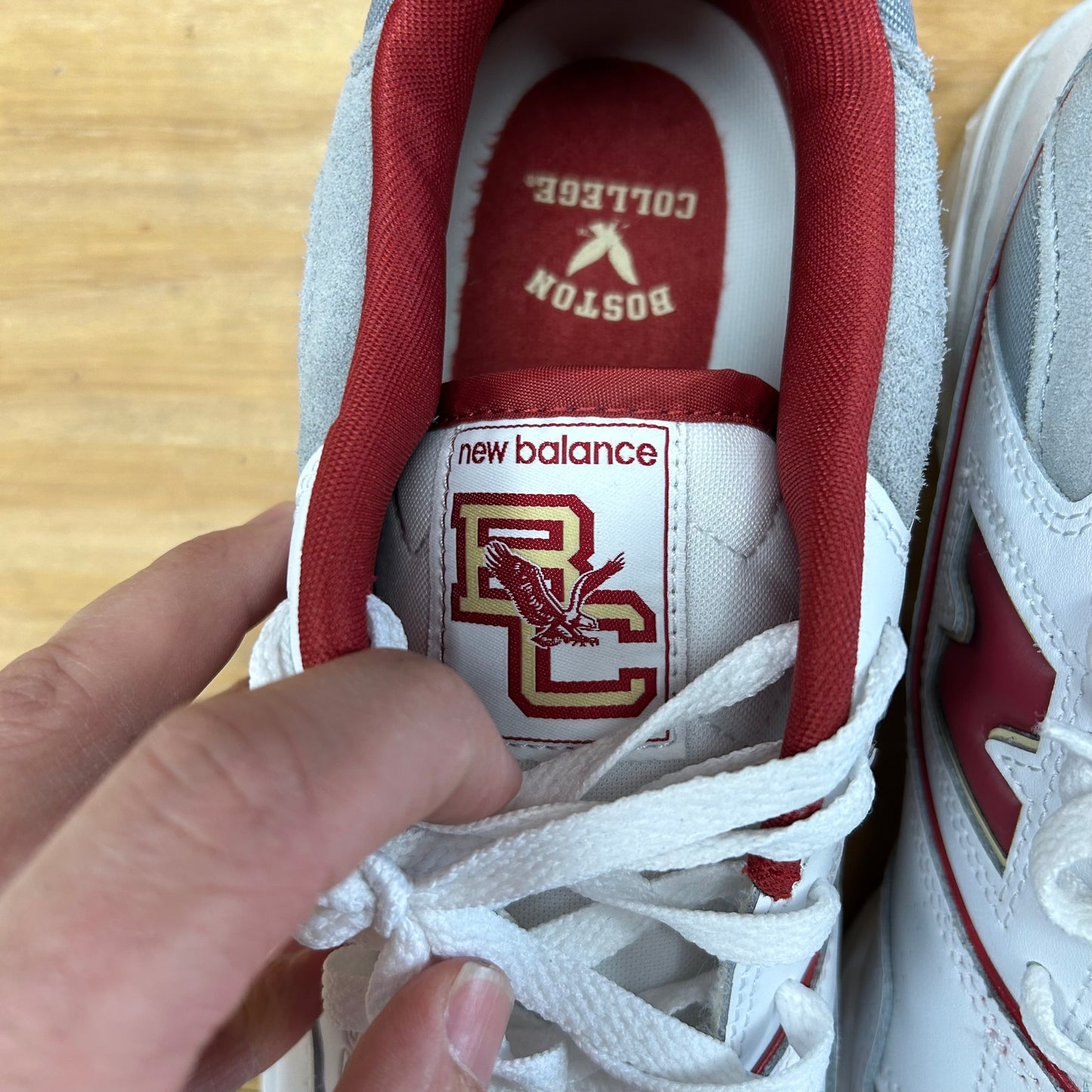 New Balance 550 Boston College Eagles White Red Shoes US Men’s 10.5 Women’s 12