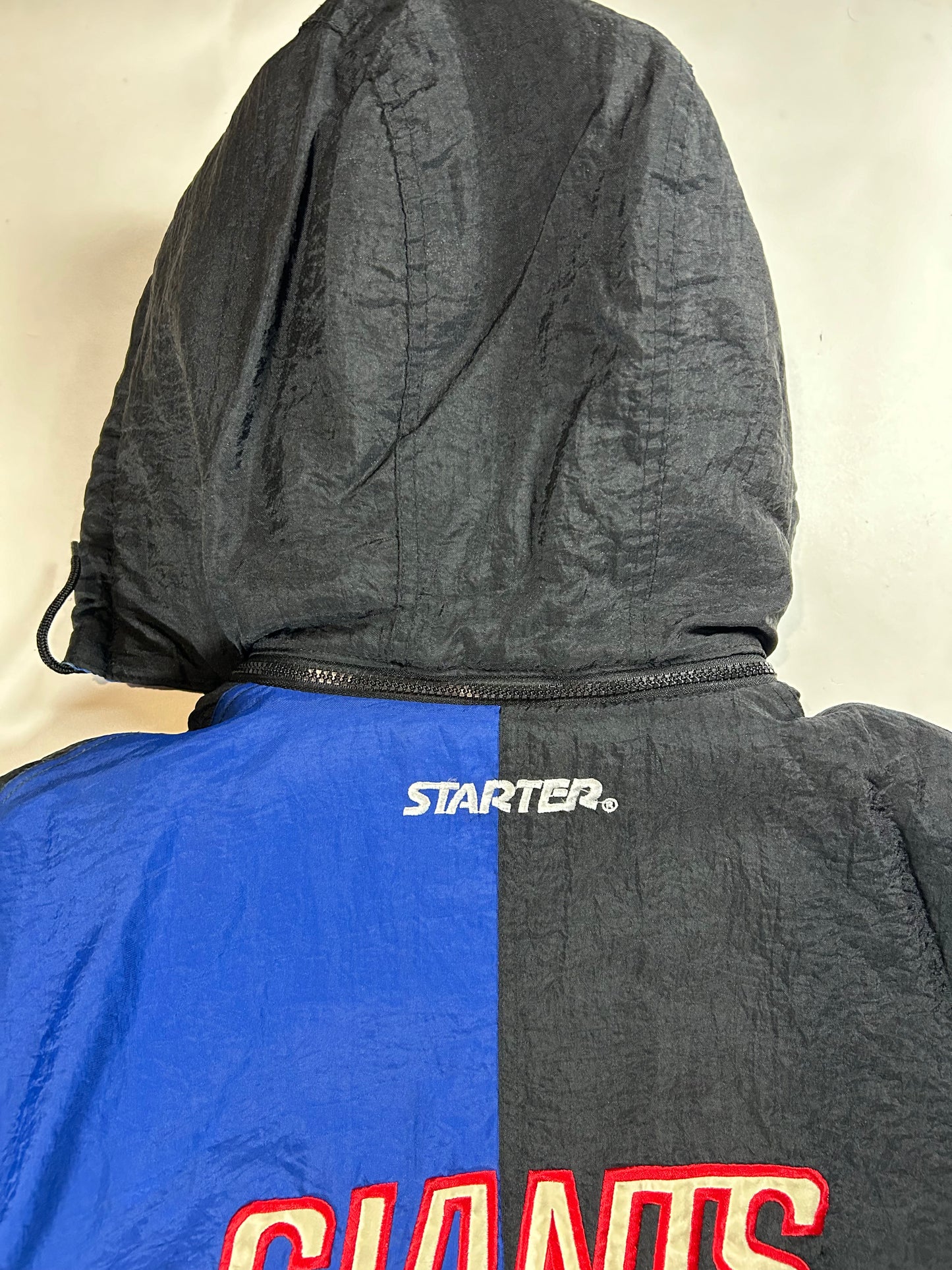 Vintage 90s Starter New York Giants Jacket Zip Puffer Quilted Jacket Large Can Fit XL 27x29.25 Inches NYG