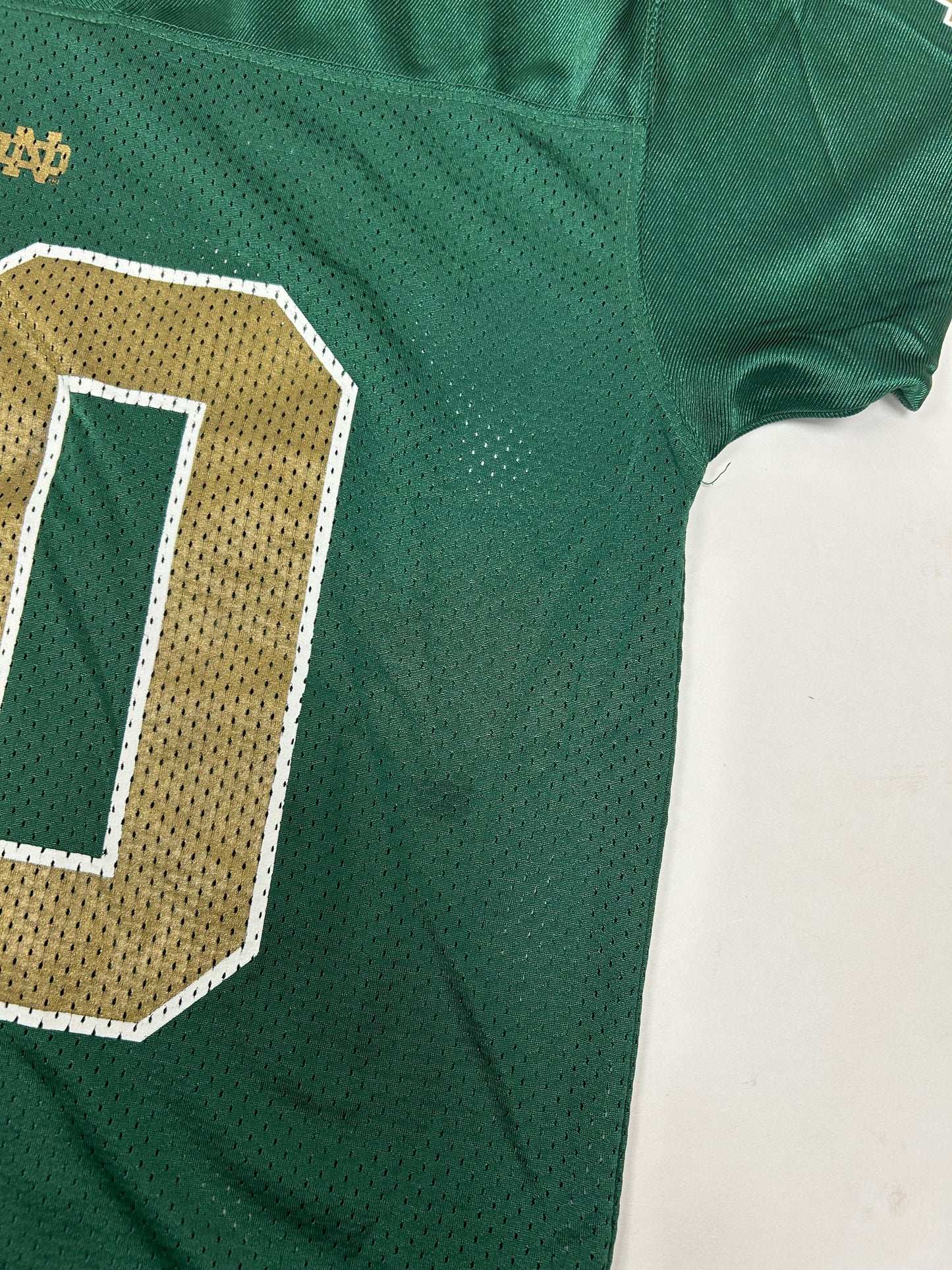 Vintage 2000s Adidas Notre Dame Fighting Irish Brady Quinn #10 Jersey Youth Medium Green