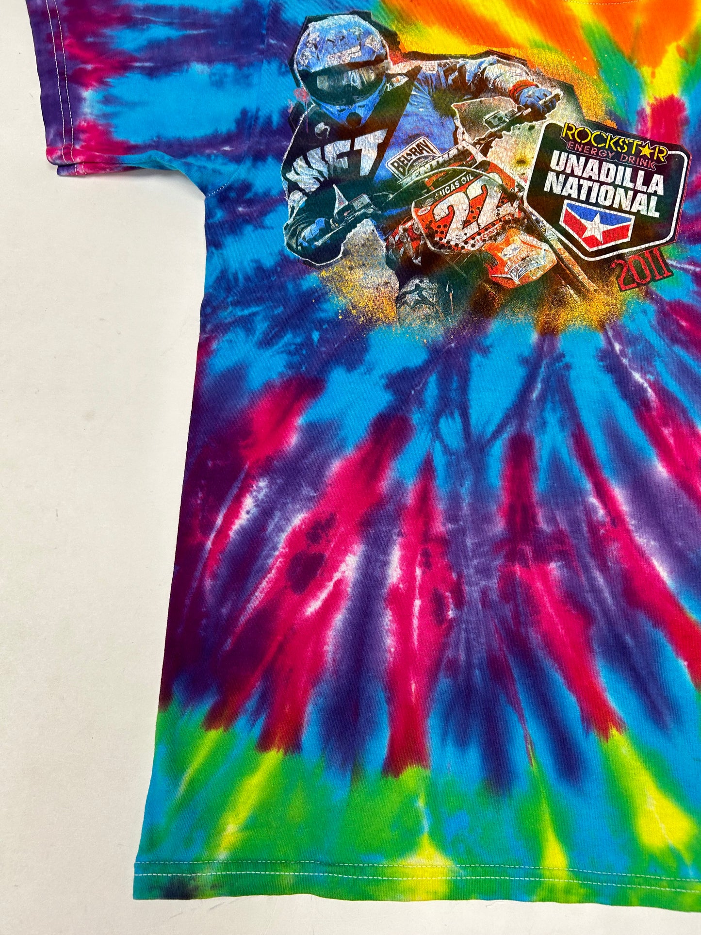 2011 Unadilla National Motocross Rockstar Energy MX Tie-Dye Tee Large 22x28 Inches